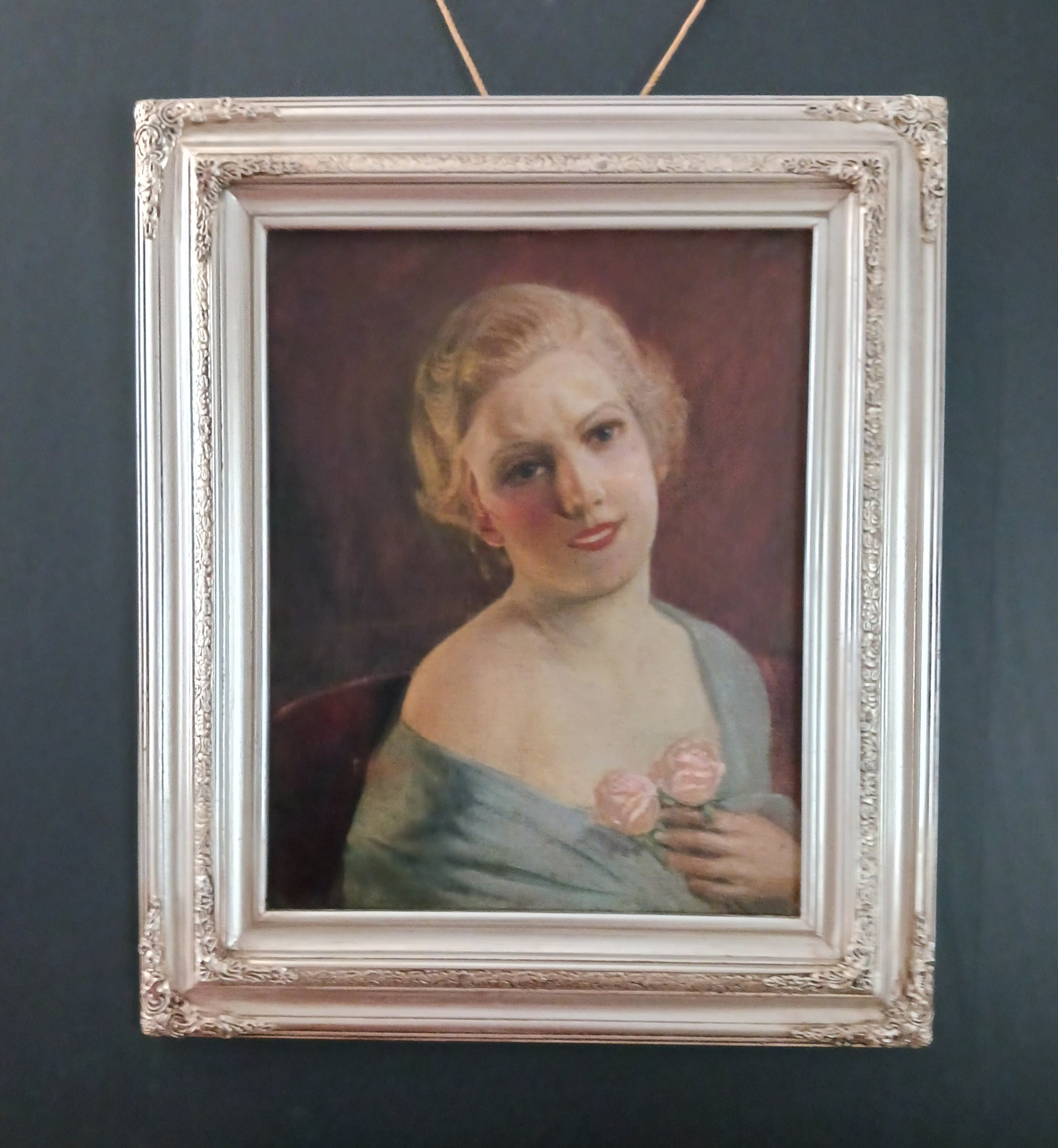 Jazz Age Girl - 1920's Oil (Daisy Buchanan?) by Felice Aquadro 1865-1950 Listed