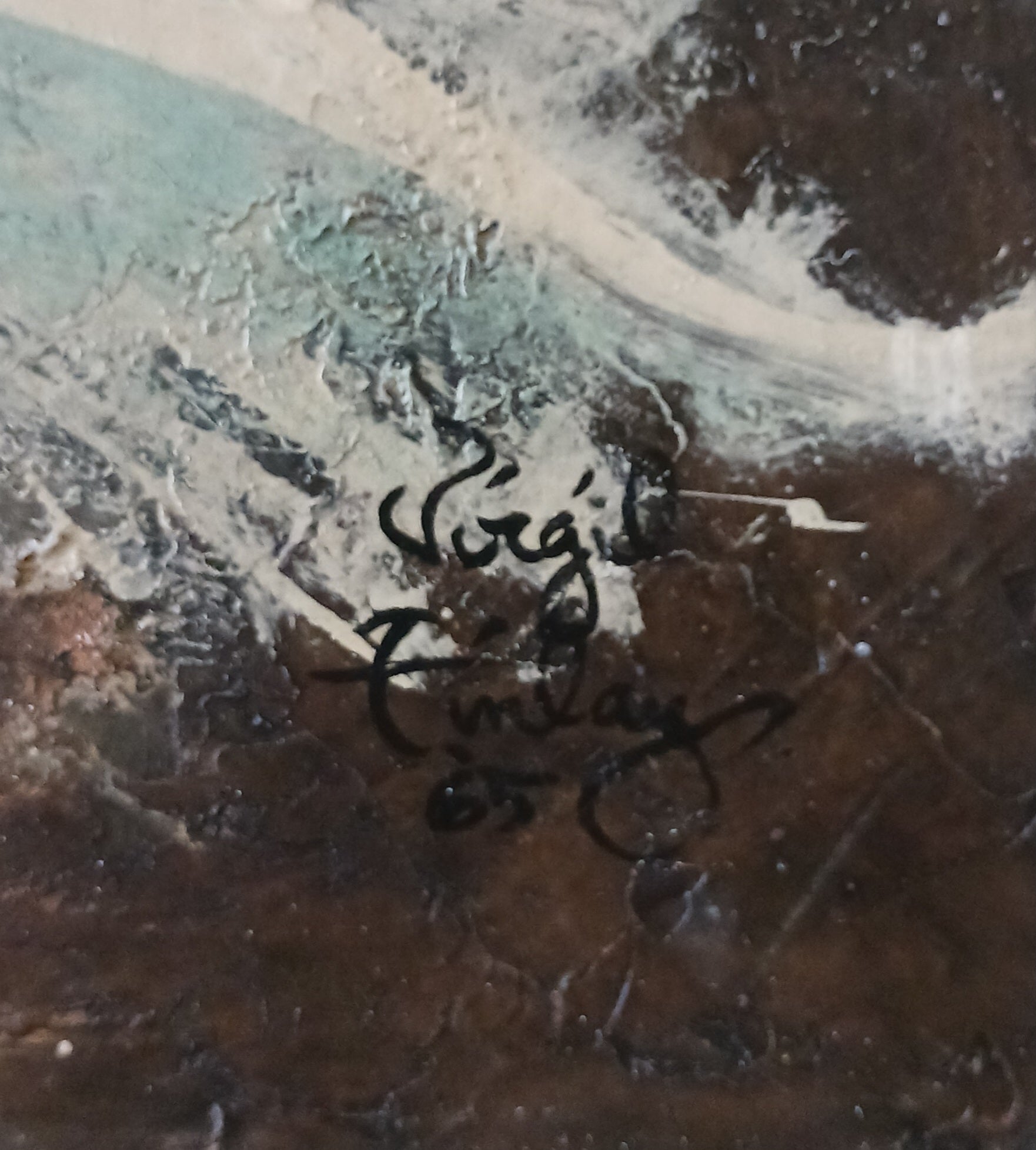 Music -Abstract Oil on Board by World Famous Illustrator Virgil Finlay