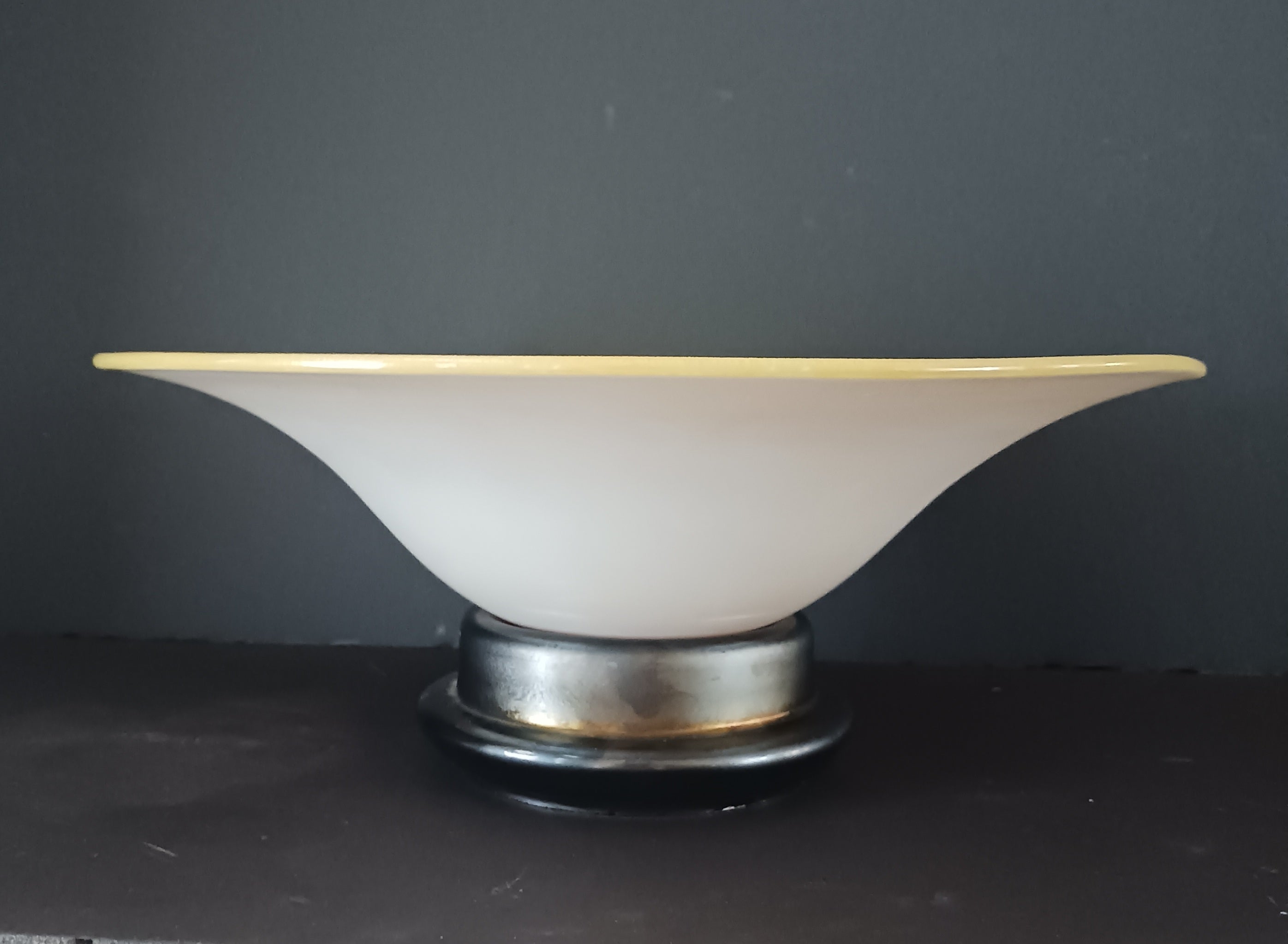 Extremely Rare Large Steuben Aureen Glass Bowl with Separate Base