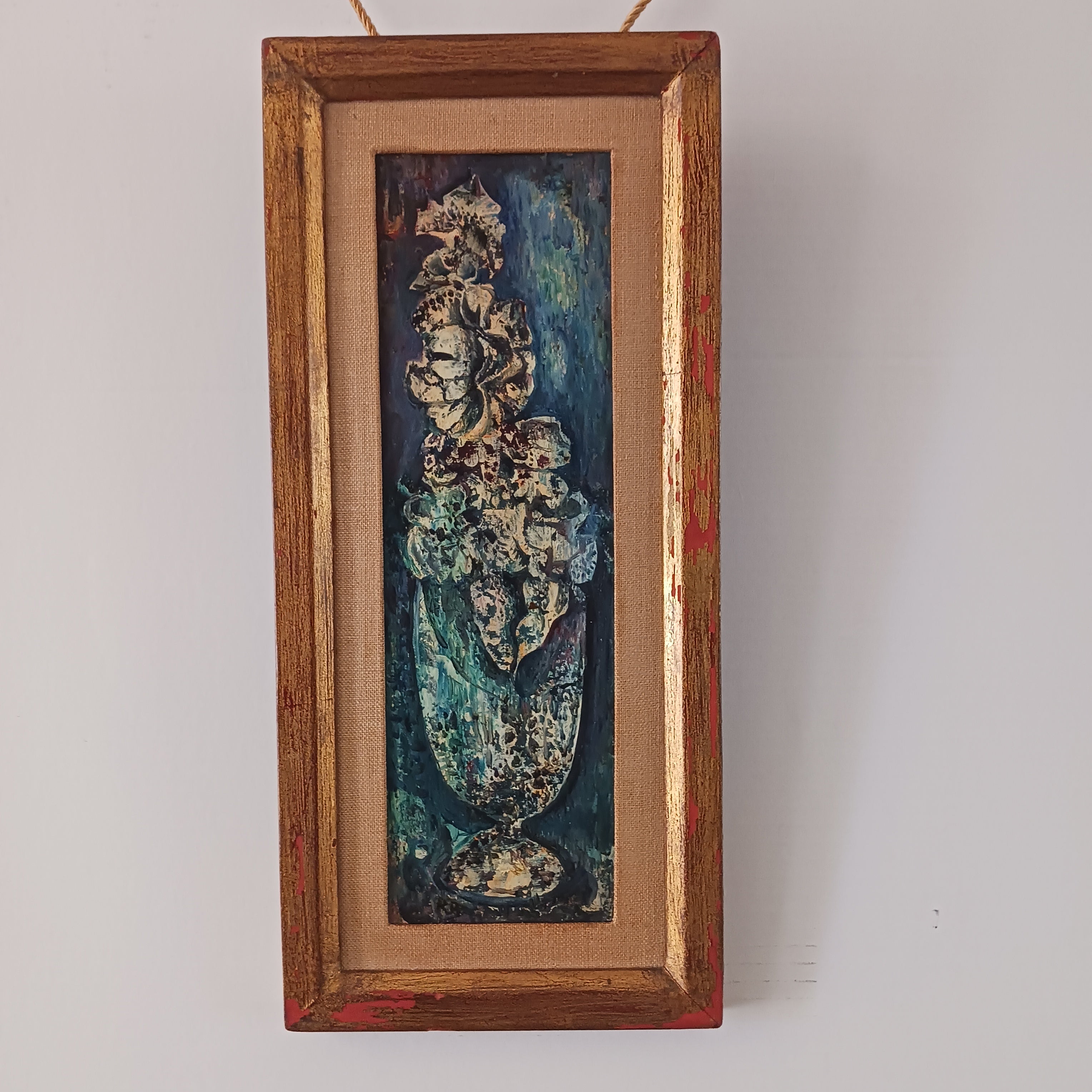 Vase of Flowers- Bold Mid-Century Modern Oil by Listed Artist Ray Acampora, 1959