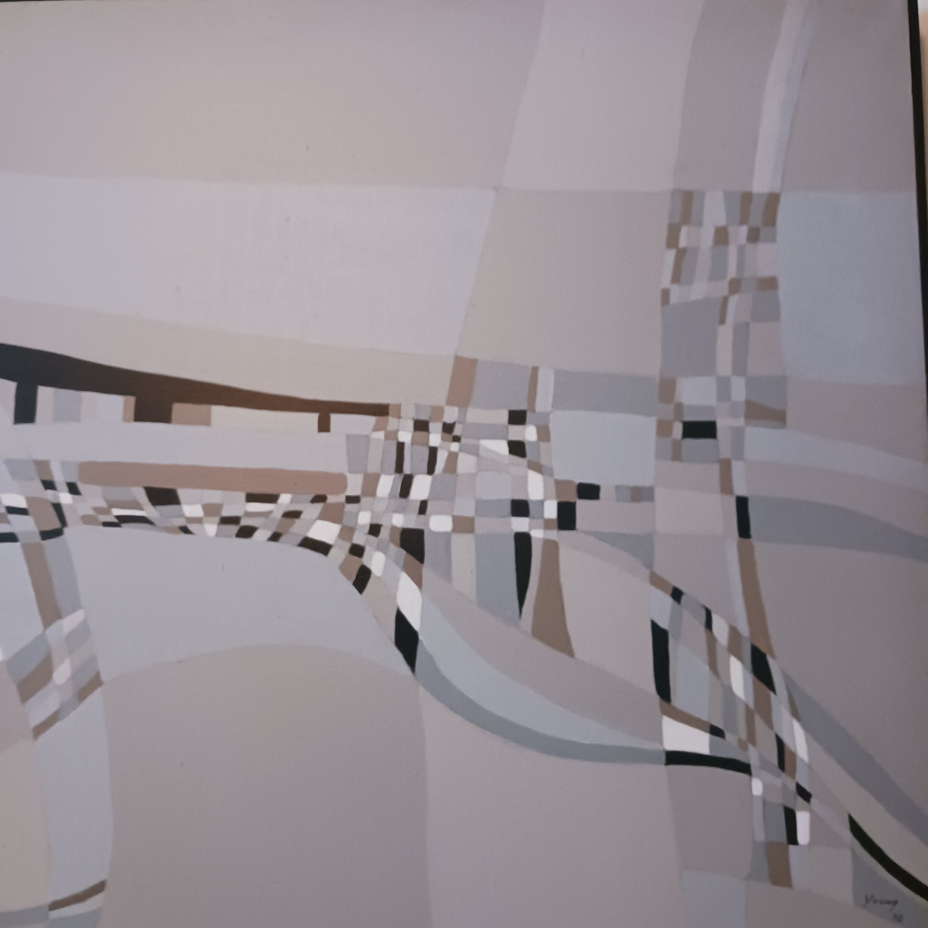 Adagio #3 - Large Abstract Oil by Orlando, Florida artist Peggy Young, 1972