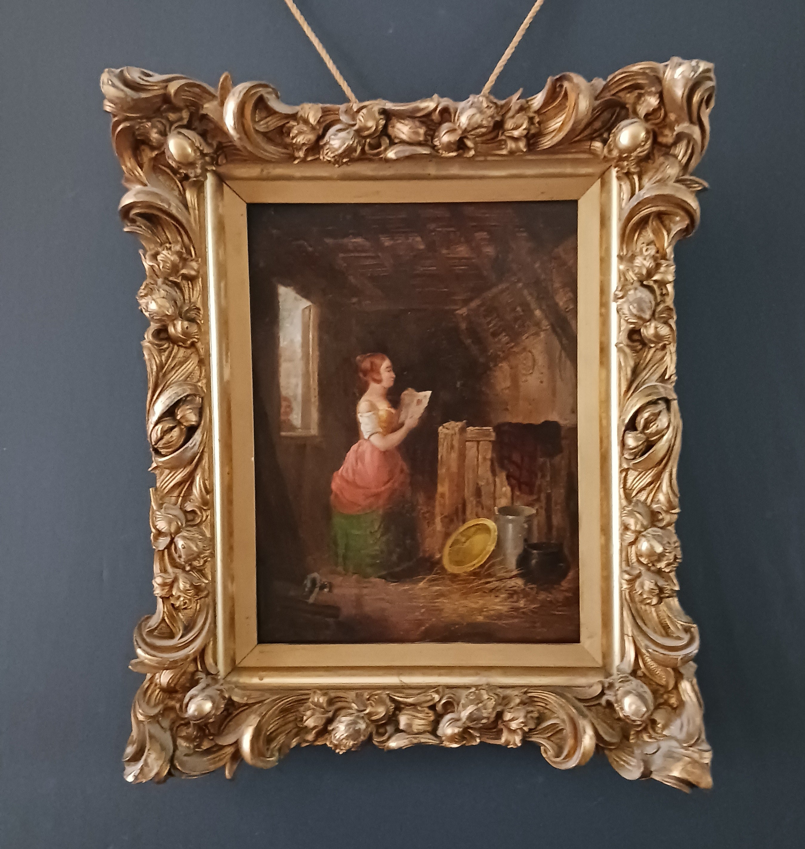 The Valentine - 19th Century Oil on Metal Plate - Americana