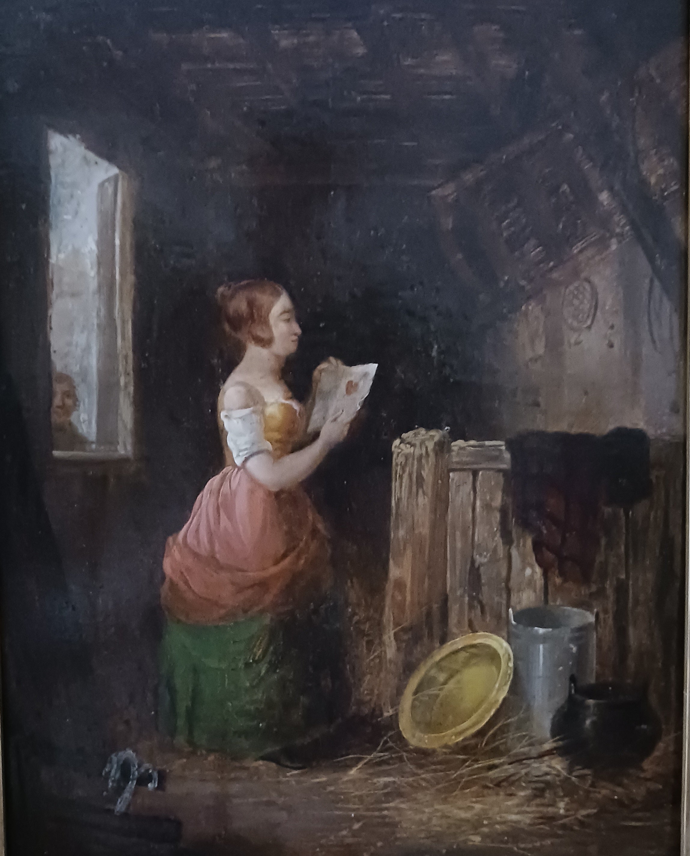 The Valentine - 19th Century Oil on Metal Plate - Americana