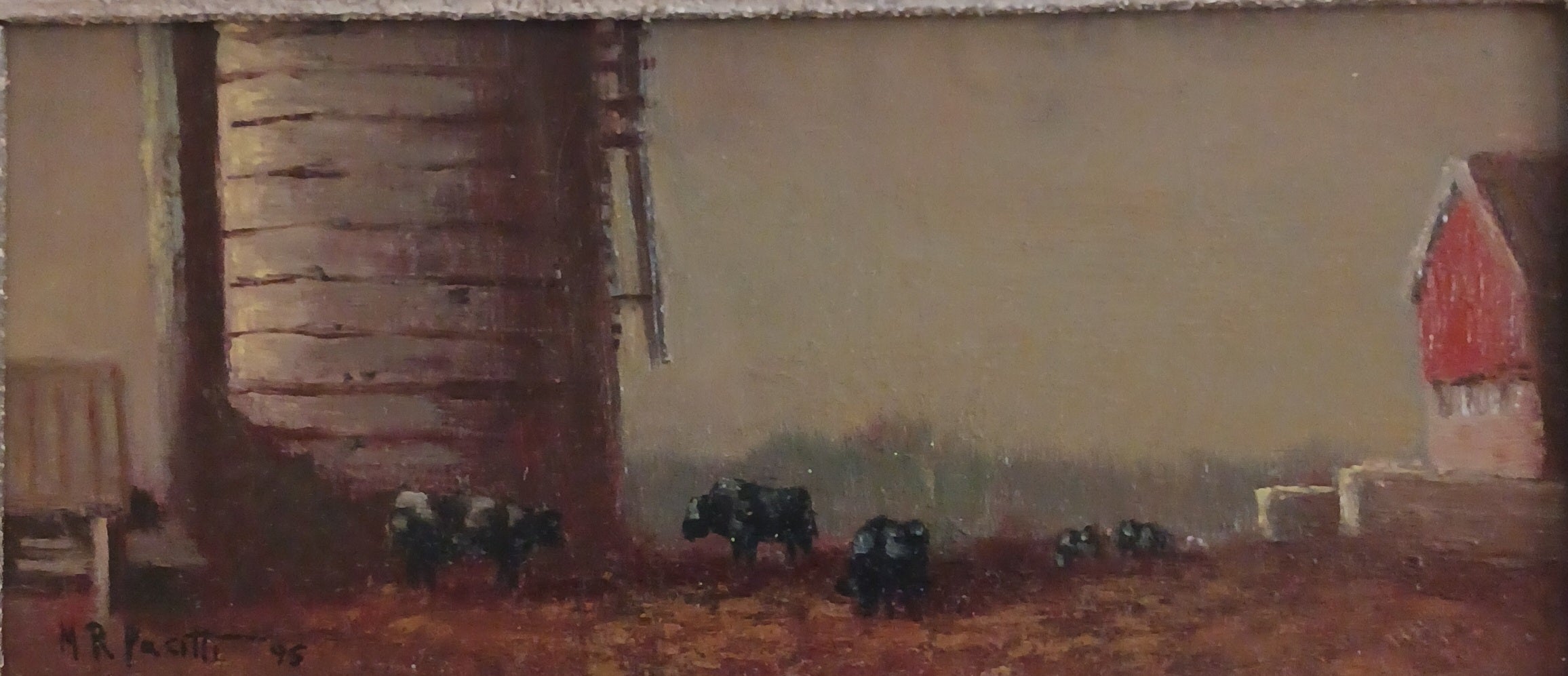 Big Silo at Horner Farm Harrisonville, NJ - Oil on Board 1995 by Michael Pacitti