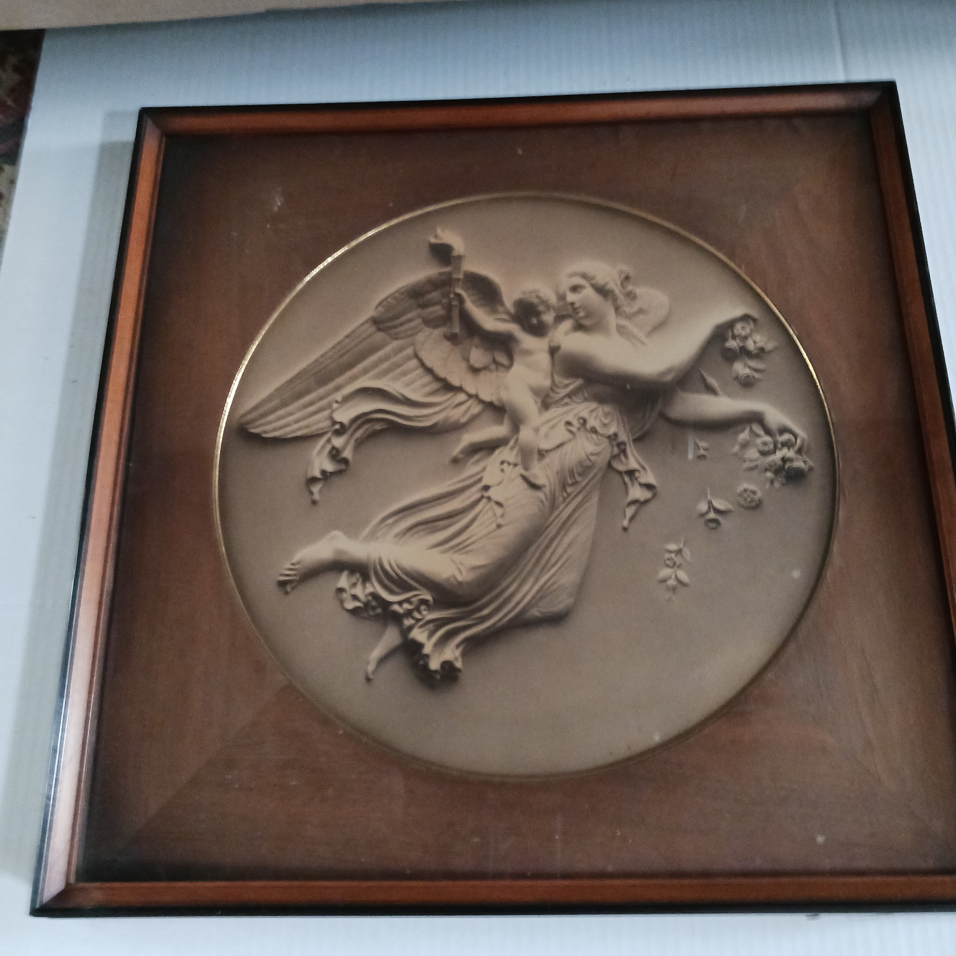 Thorvaldsen - Day and Night - Fine Lithographs in Magnificent Walnut Frames 1897