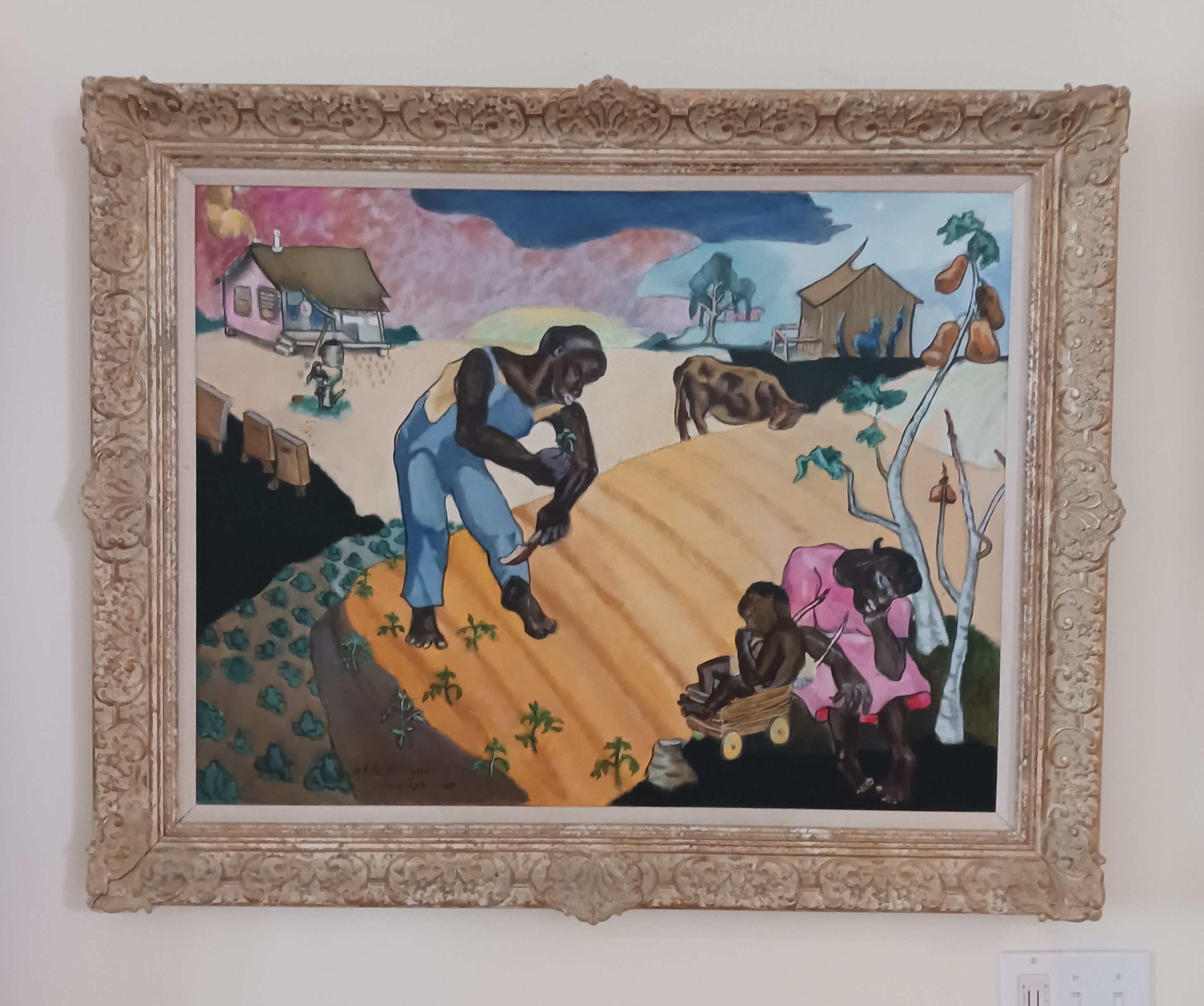 Black Farmer - 1989 Oil on Canvas by Michael Pacitti after Selma Lee