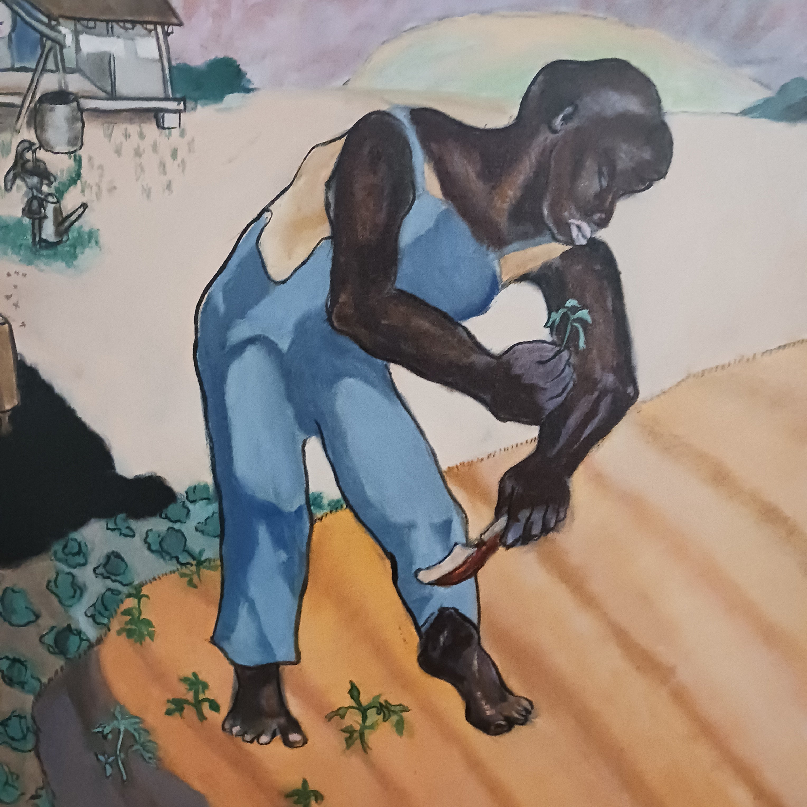 Black Farmer - 1989 Oil on Canvas by Michael Pacitti after Selma Lee