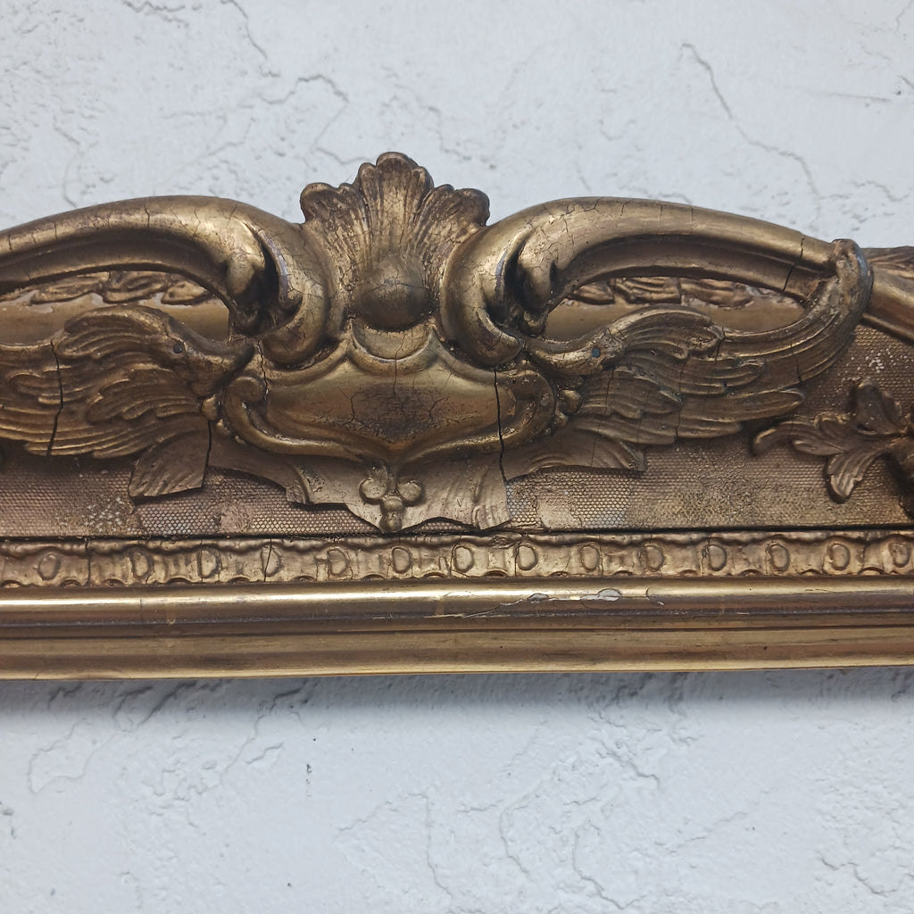 Large Antique Picture Frame with Openwork Ornament for 27 1/4" x 37 3/4" Artwork
