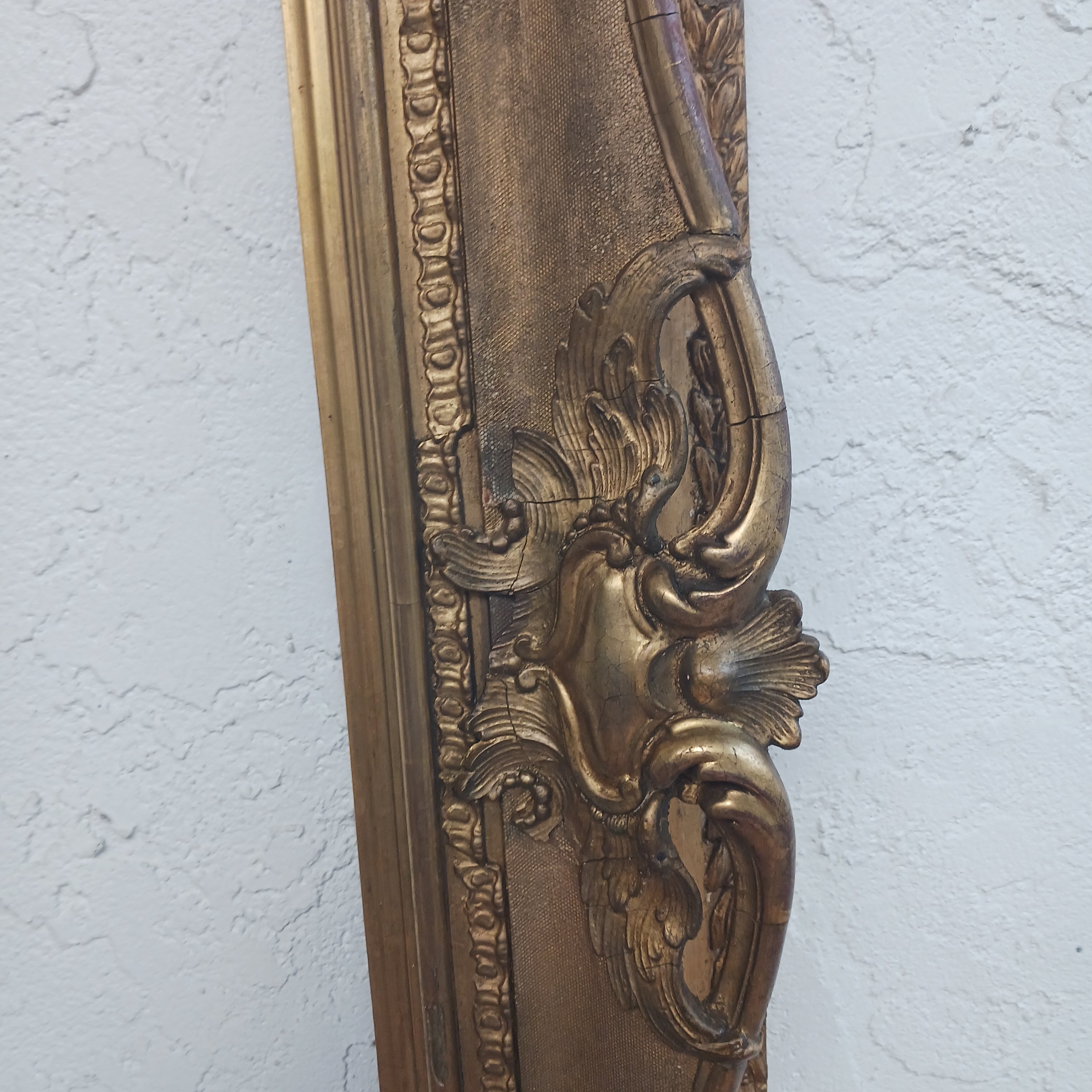 Large Antique Picture Frame with Openwork Ornament for 27 1/4" x 37 3/4" Artwork