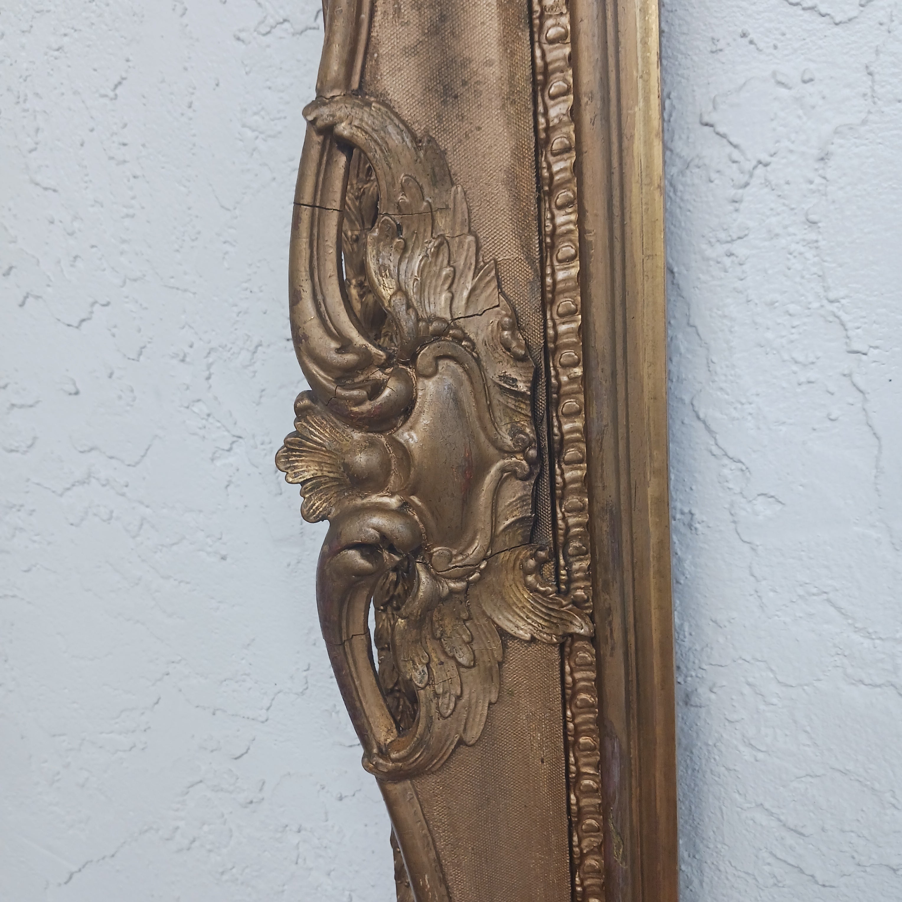 Large Antique Picture Frame with Openwork Ornament for 27 1/4" x 37 3/4" Artwork