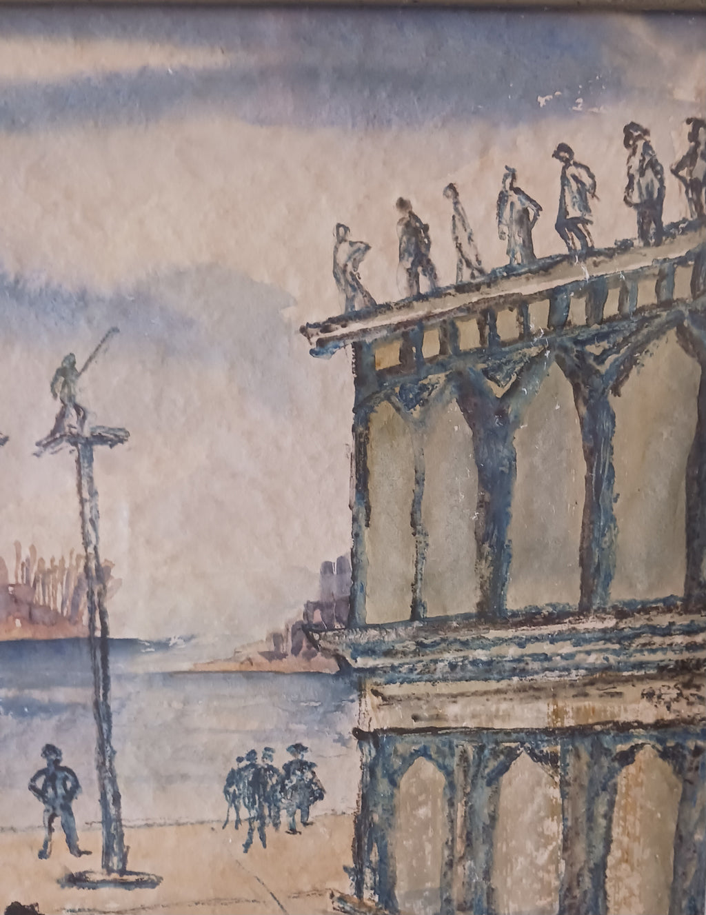 St. Mark's Square, Venice 1950s Watercolor by Betty Kathe
