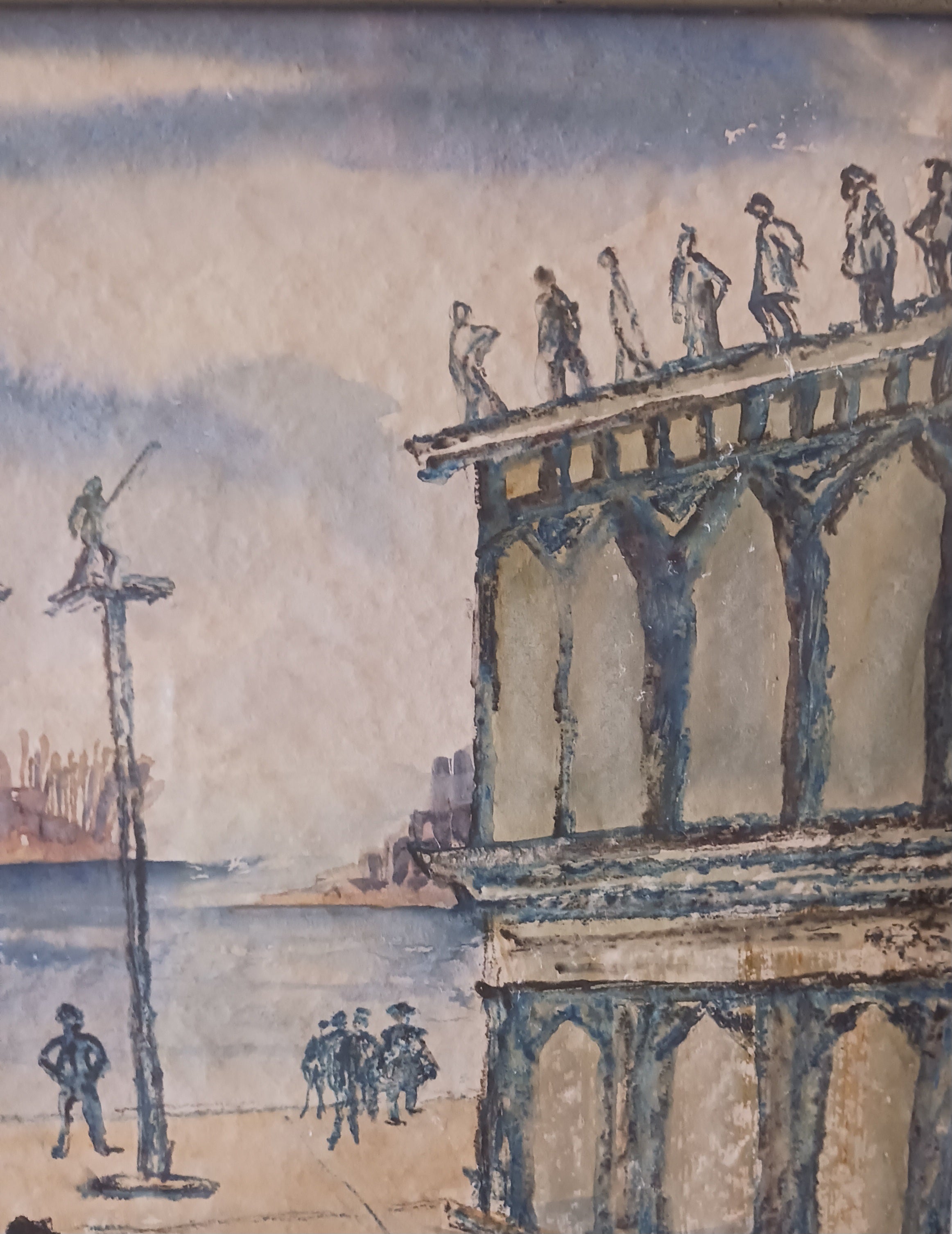 St. Mark's Square, Venice 1950s Watercolor by Betty Kathe