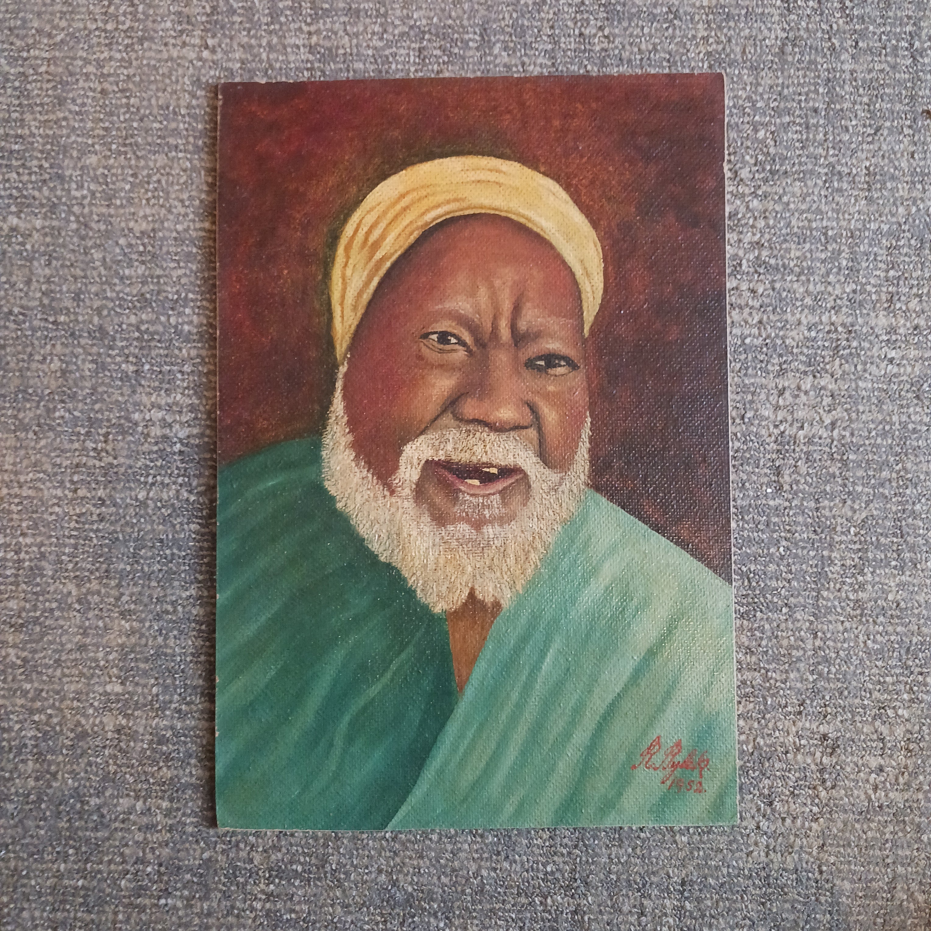 103-Year-Old Smile 1952 Oil by Rudolph Bylek, Silent Film Star turned Artist