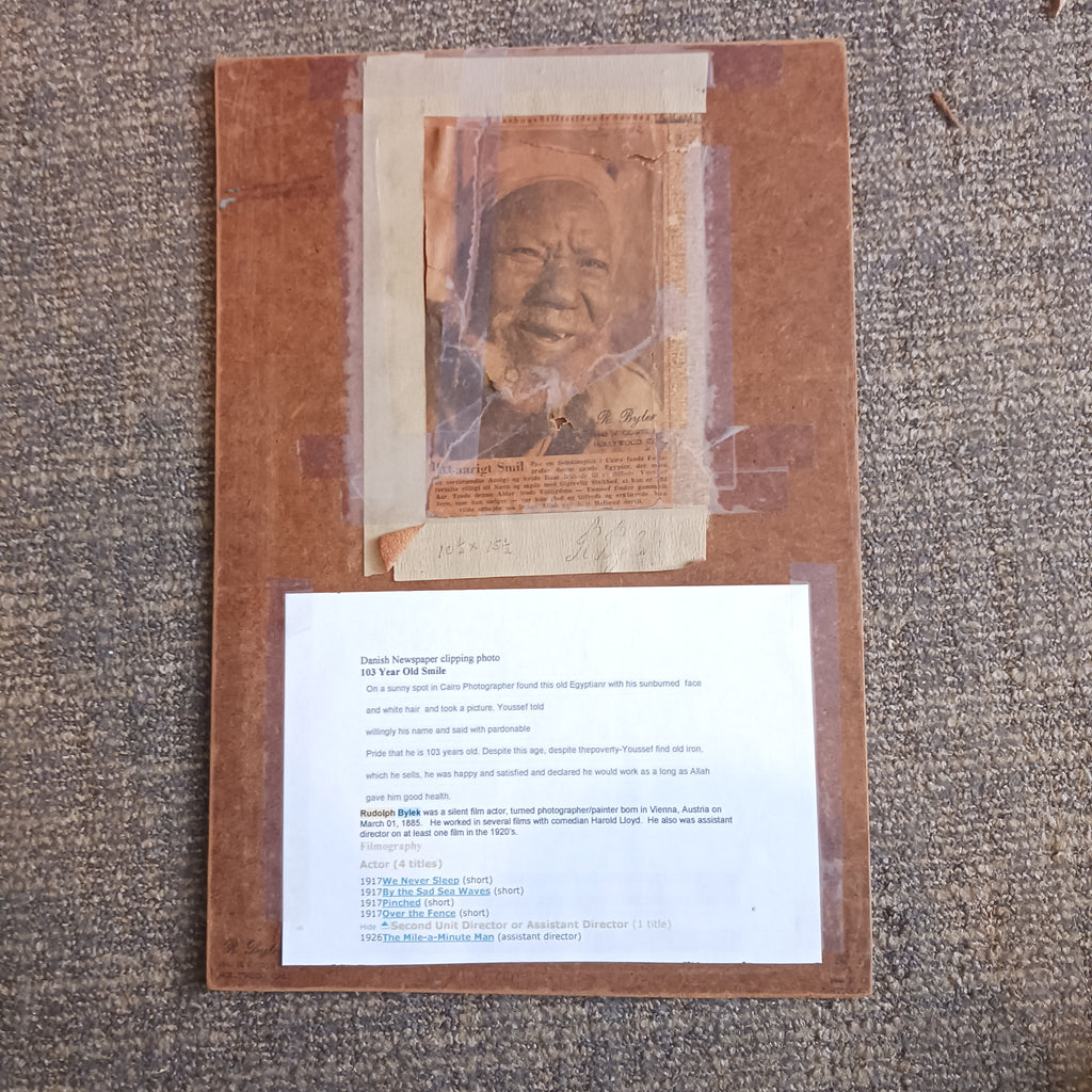 103-Year-Old Smile 1952 Oil by Rudolph Bylek, Silent Film Star turned Artist