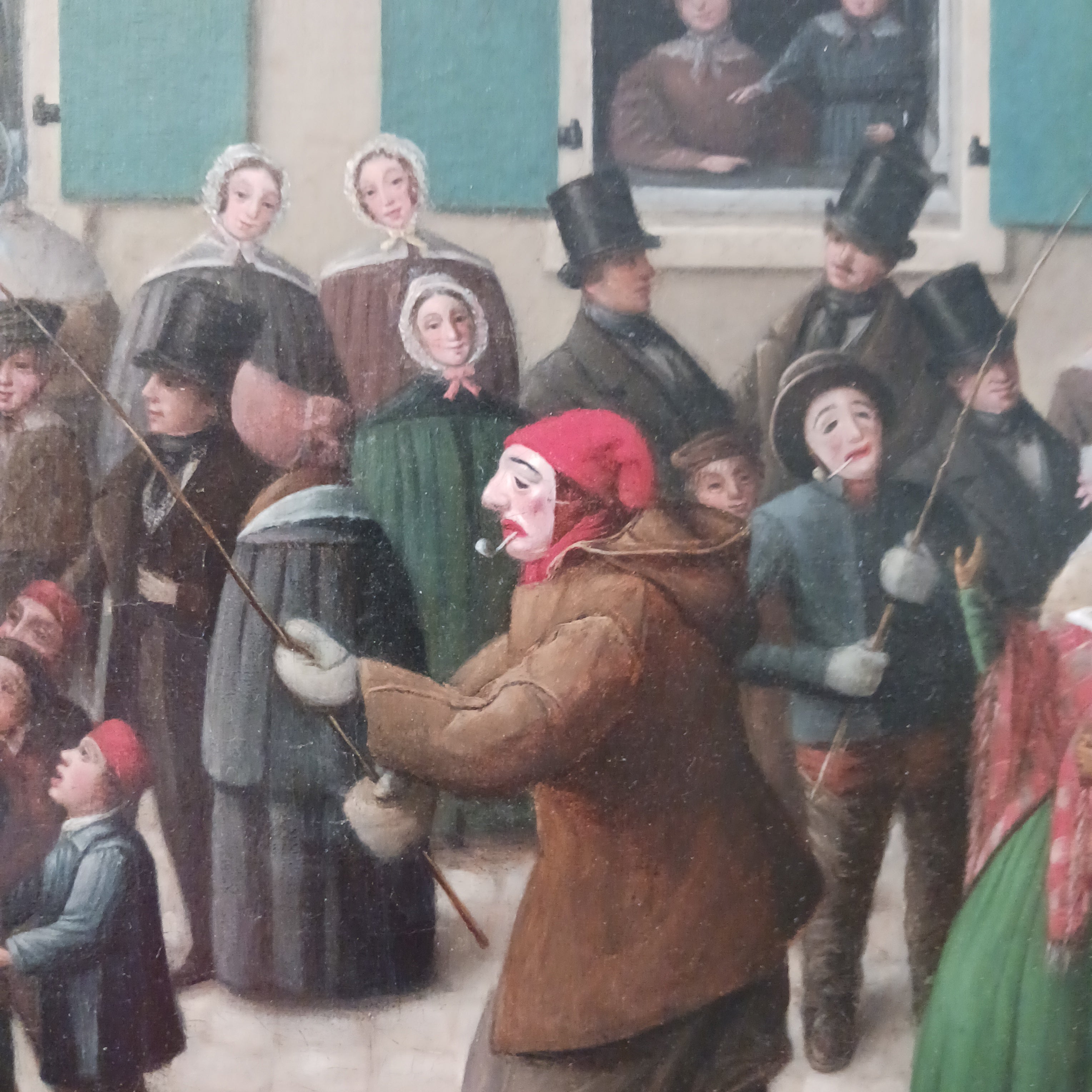19th Century "Le Jour Du Carnaval" by Muenier Fils French Realist Oil Painting