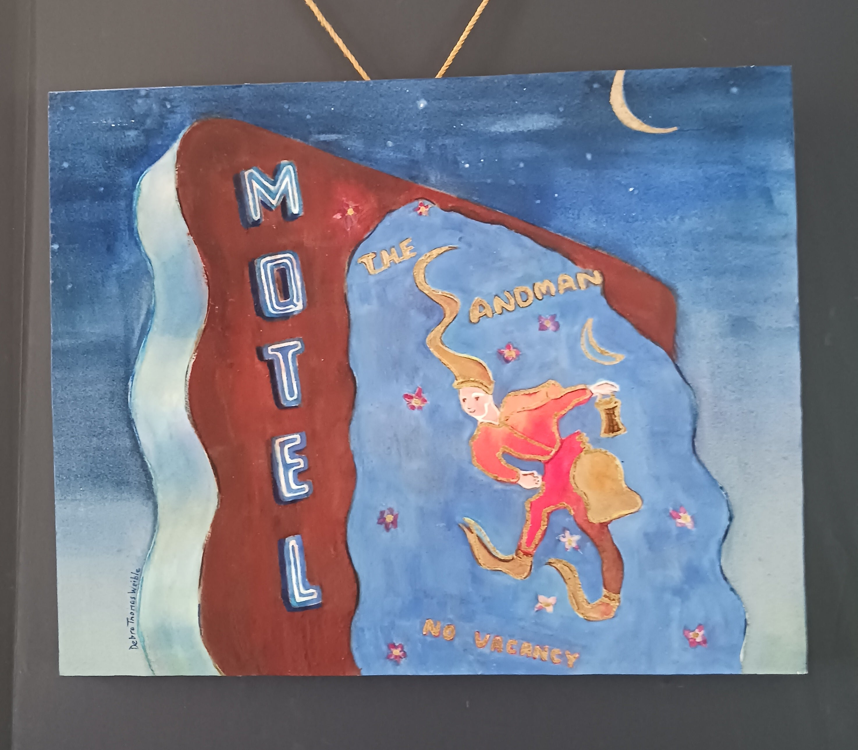 The Sandman Motel Watercolor on Board by Debra Thomas Weible