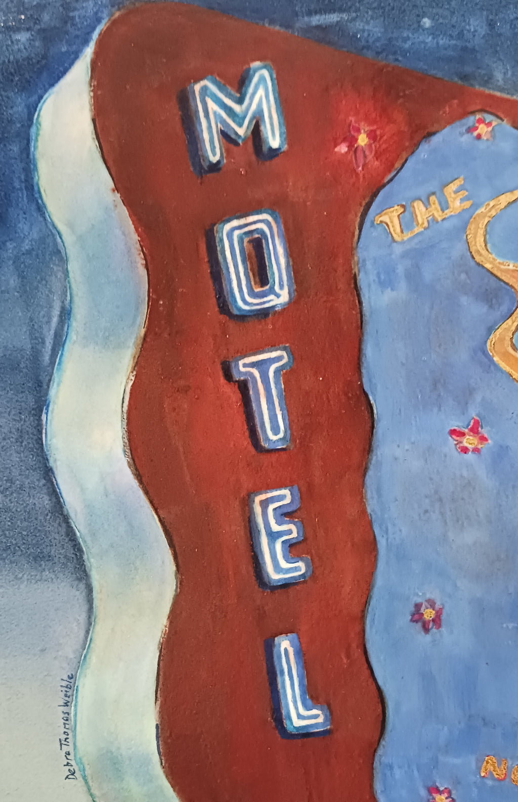 The Sandman Motel Watercolor on Board by Debra Thomas Weible