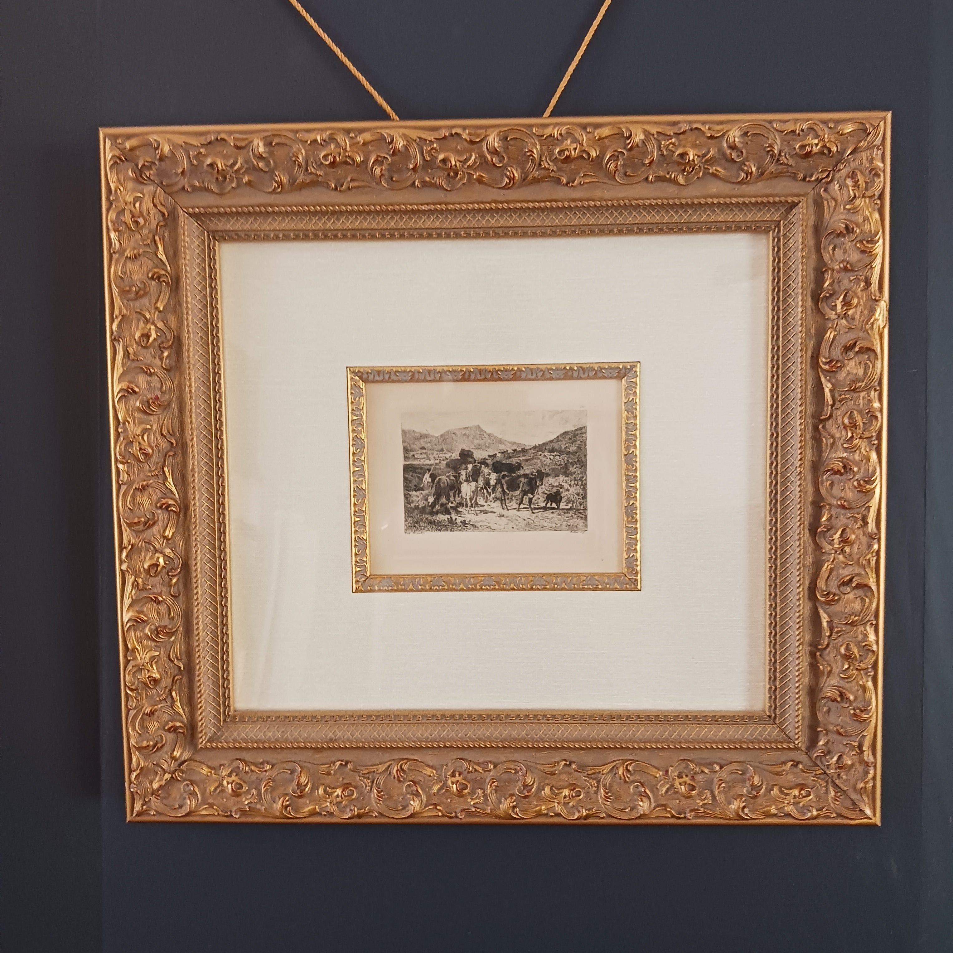 Emile Van Marcke - Troupeau de Boeufs dans les Montagnes -First Printing 1873