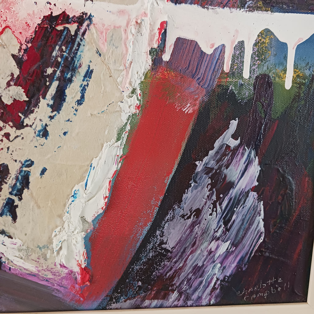 Powerful Mixed Media Painting about September 11 Charlotte May Campbell 2001
