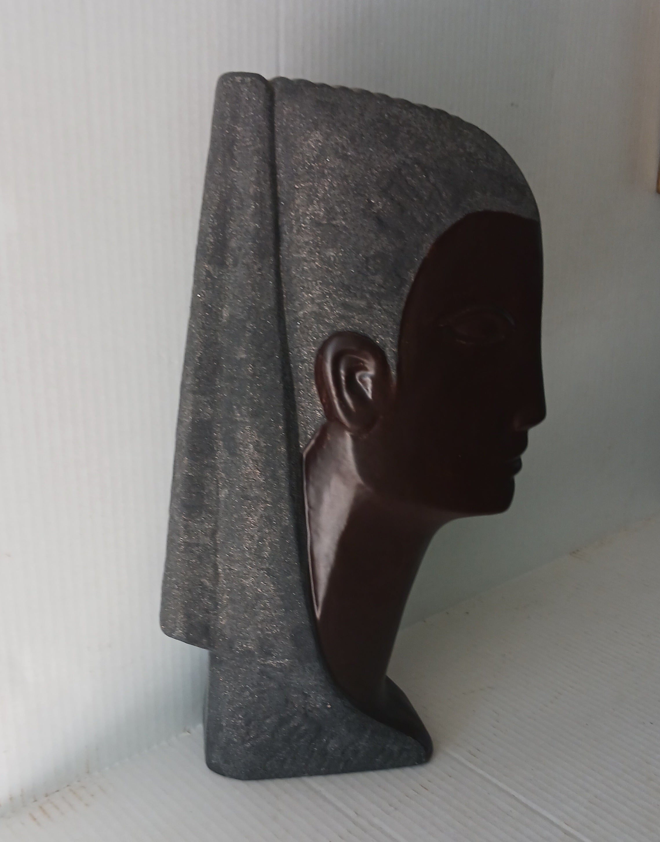 Super Cool Vintage Harris Pottery of Chicago Ceramic Sculpture Egyptian Bust