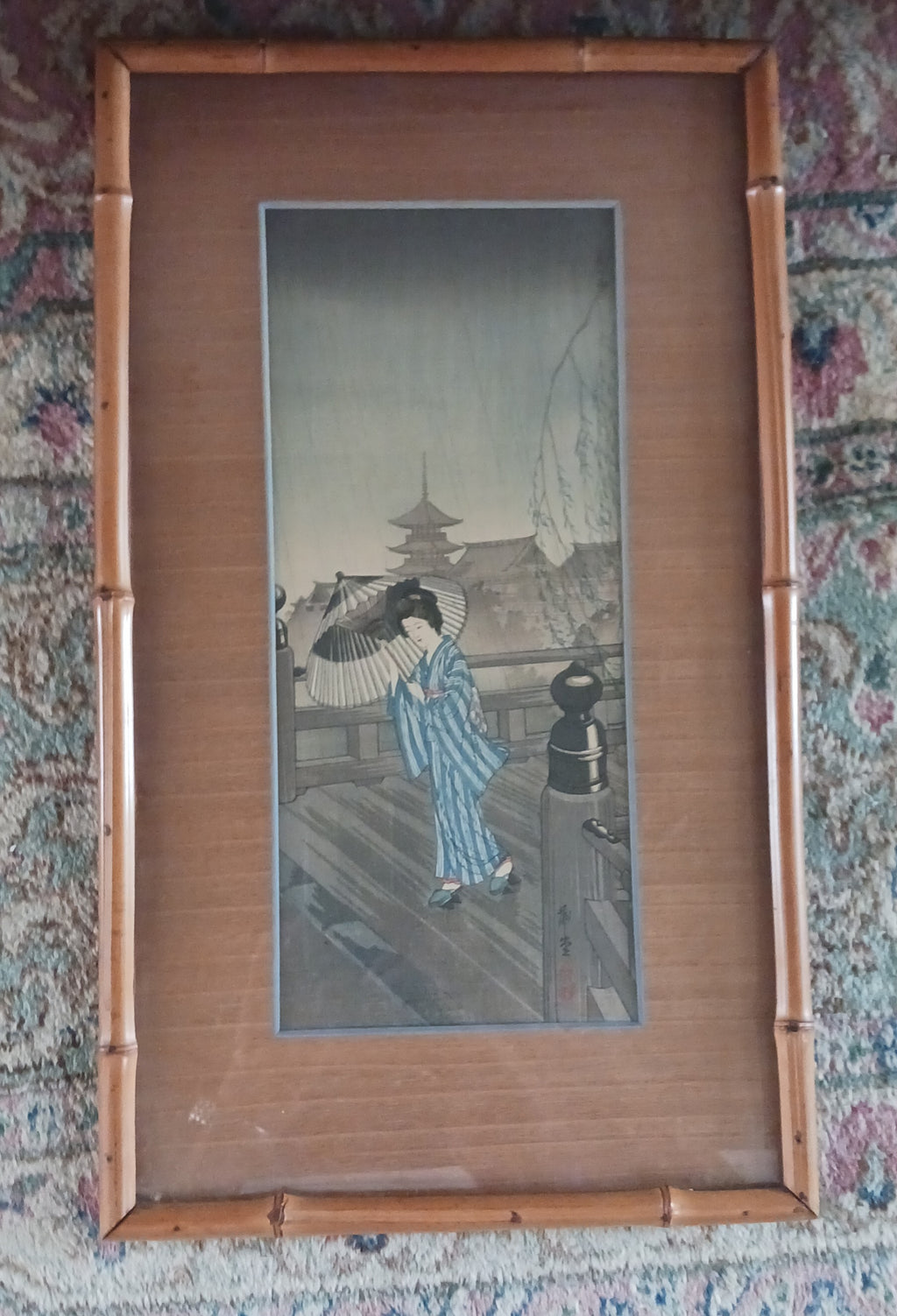 Share Hodo Nishimura - Summer Rain - 1930s Japanese Woodblock Print