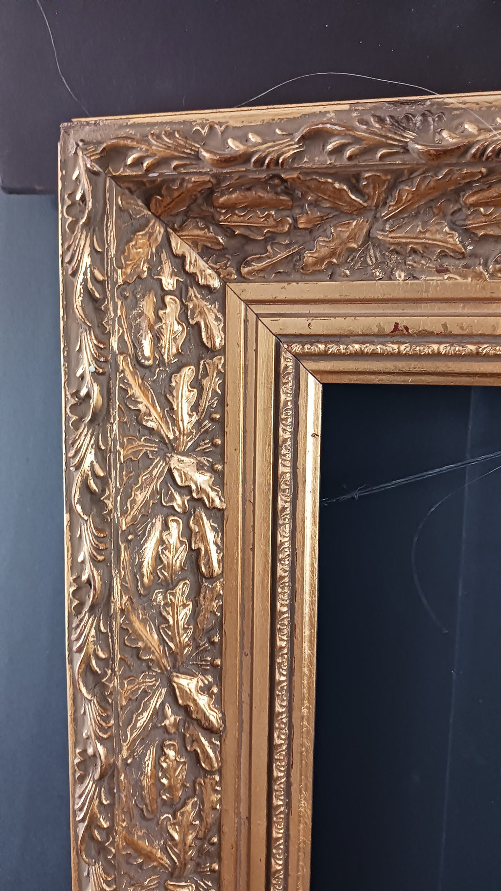Bright Beautiful Gold Vintage Acanthus Leaf Design Picture Frame 22" x 28"