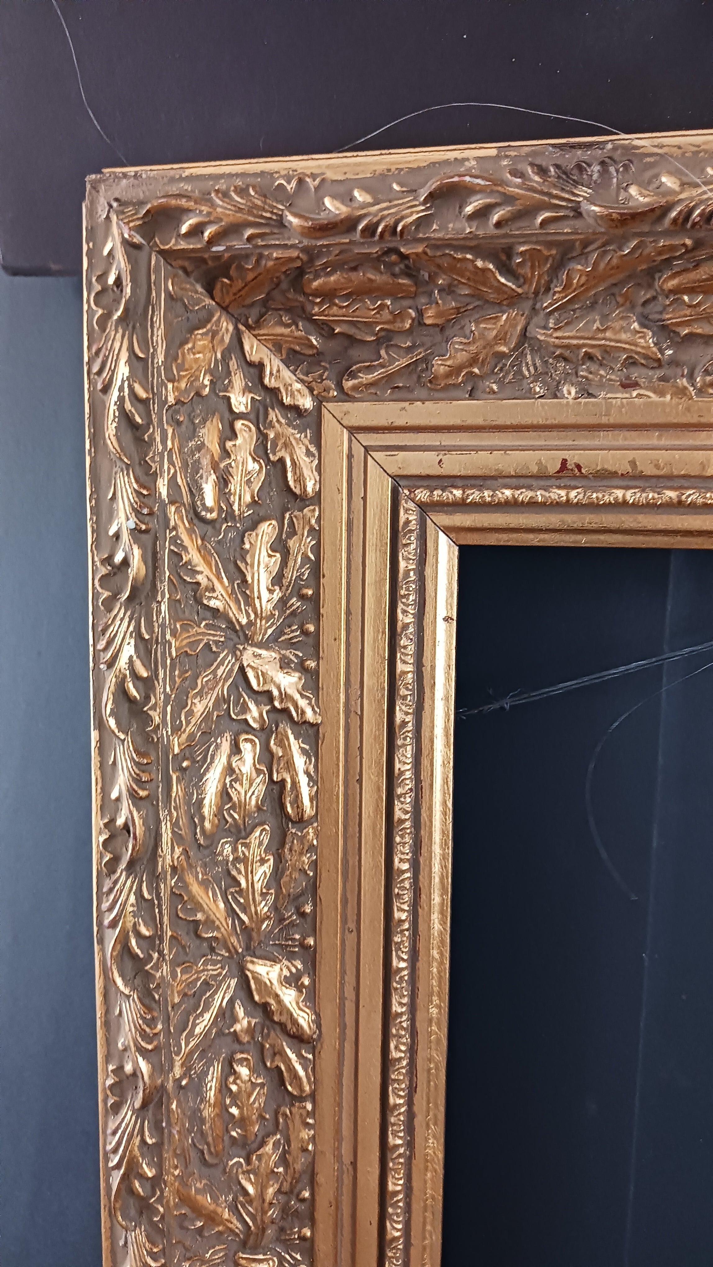 Bright Beautiful Gold Vintage Acanthus Leaf Design Picture Frame 22" x 28"