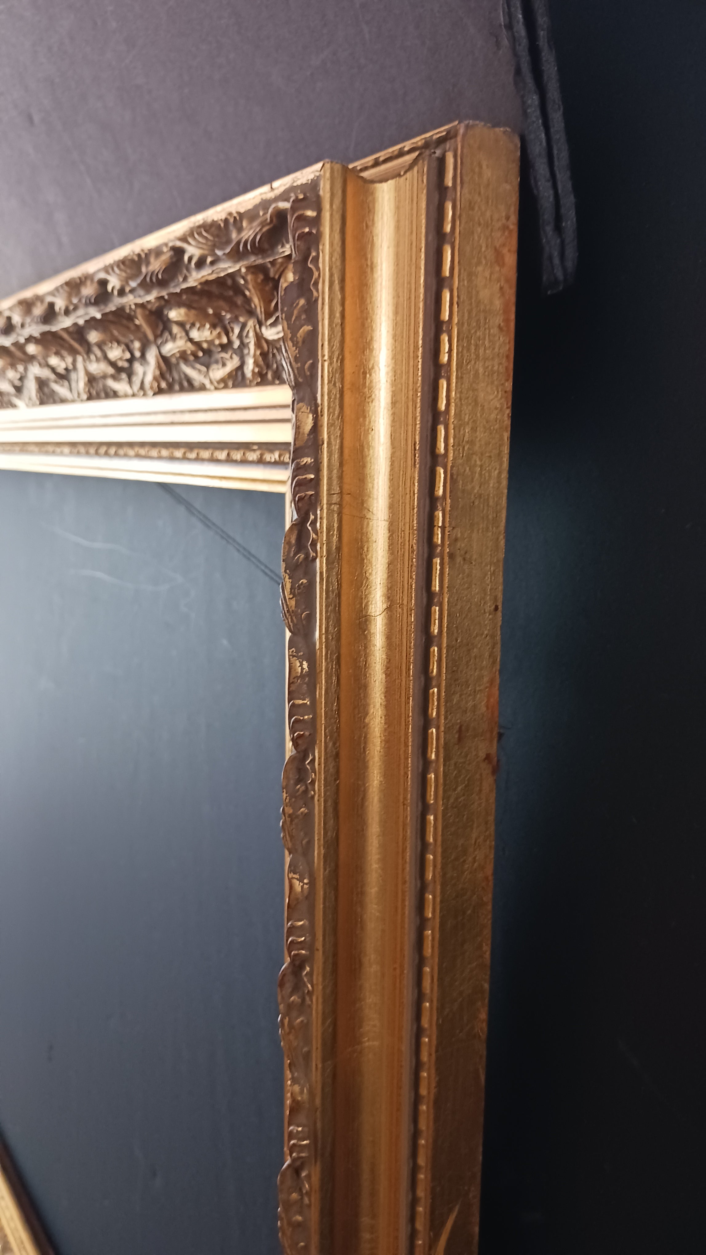 Bright Beautiful Gold Vintage Acanthus Leaf Design Picture Frame 22" x 28"