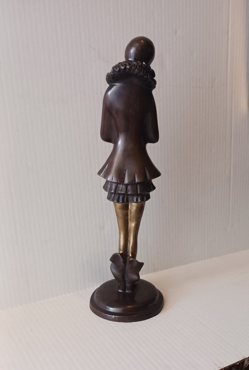Haunting Art Deco Bronze Statuette of Pierrette 17" Tall!