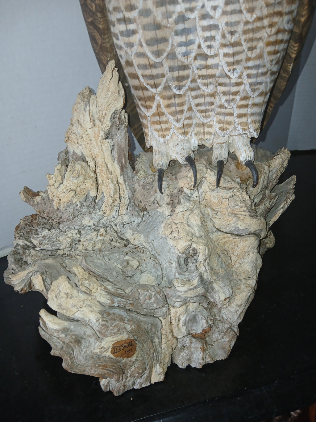 Incredible Del Smith Full Size Carving of a Great Horned Owl