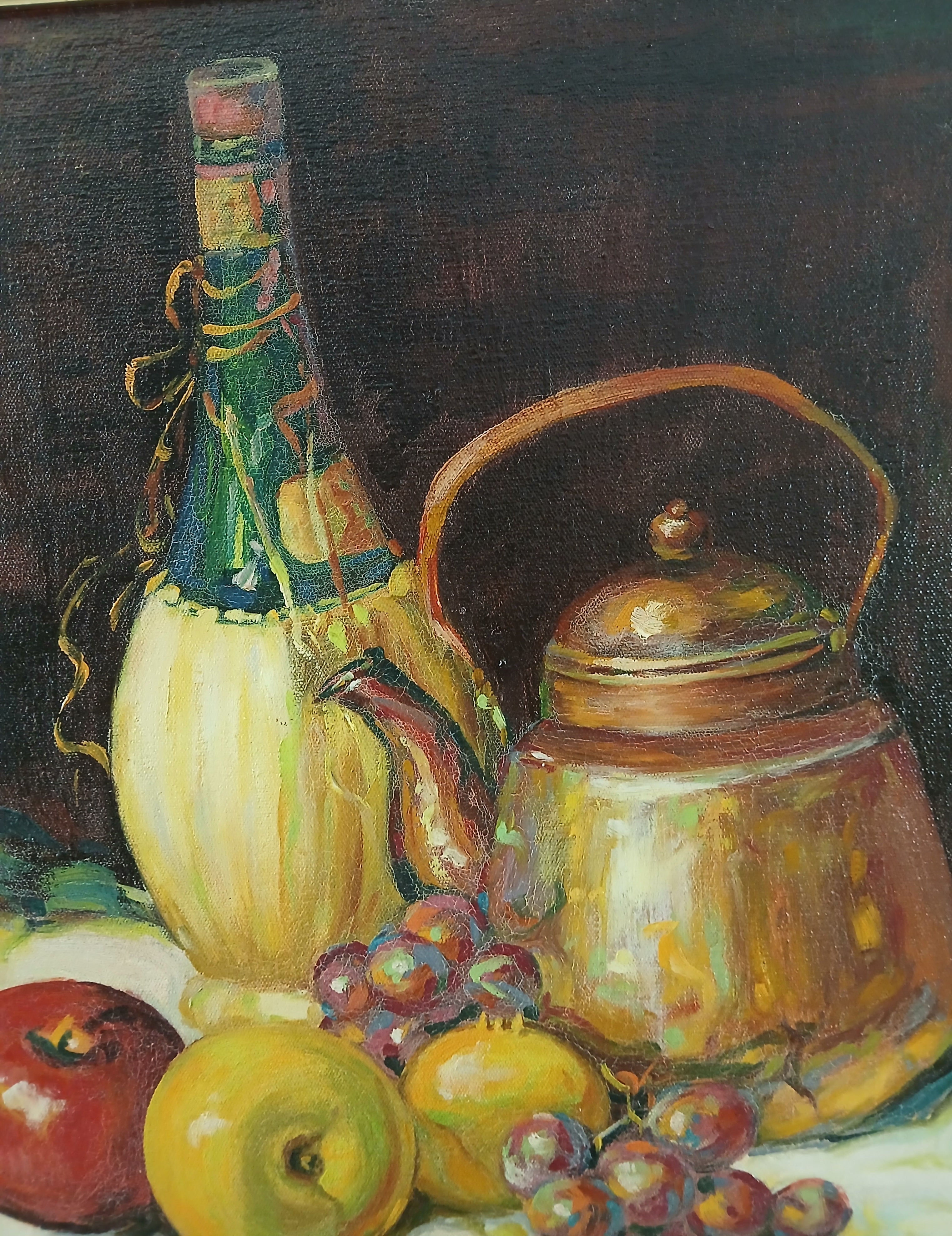 Dining Room Oil on Canvas by Famous Painter Orlando S. Lagman 1979 - listed