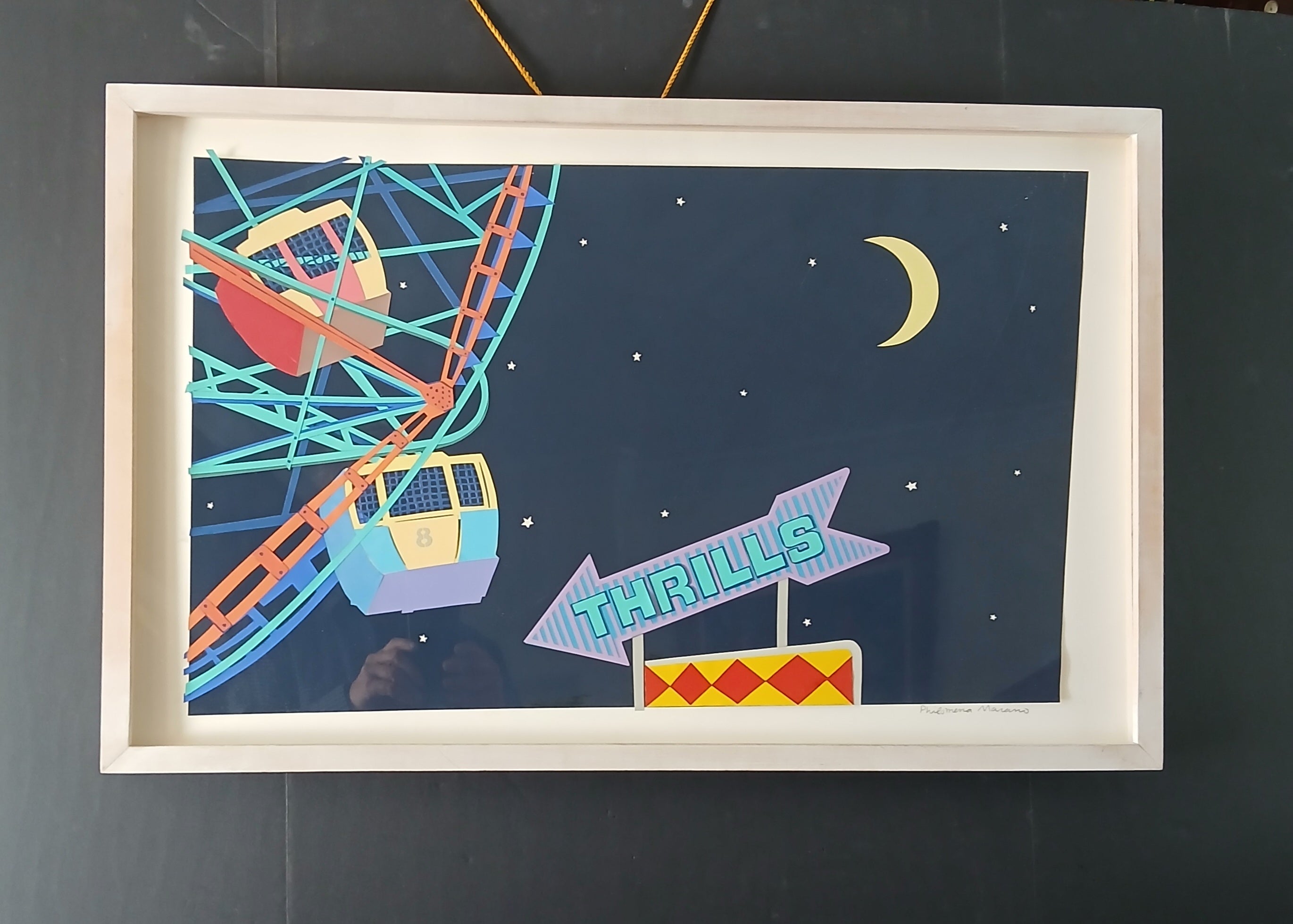 Philomena Marano "Thrills" from her Coney Island series - 1980s Collage