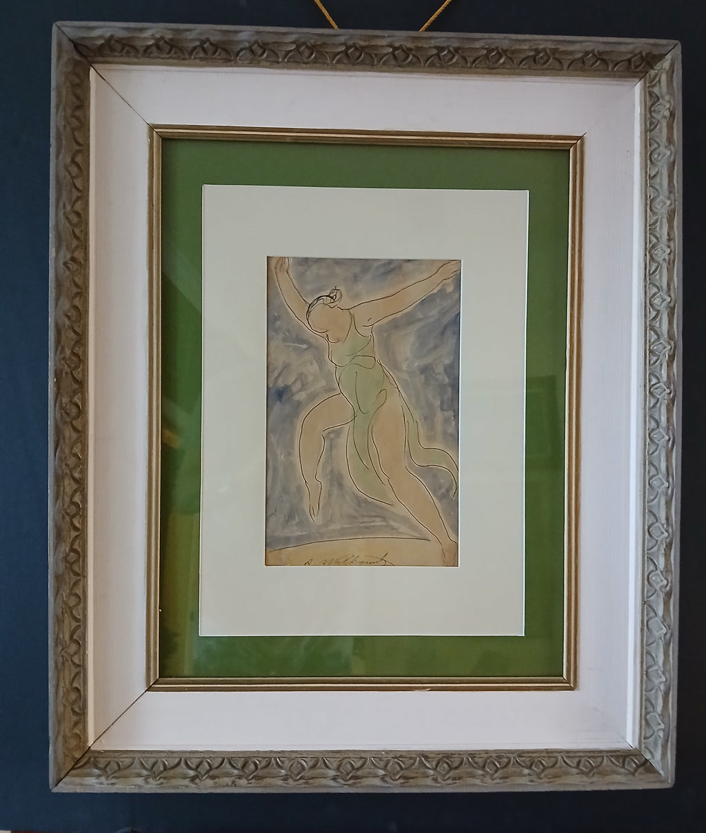 Abraham Walkowitz Watercolor on Paper "Isadora Duncan Dancing" c. 1915-27
