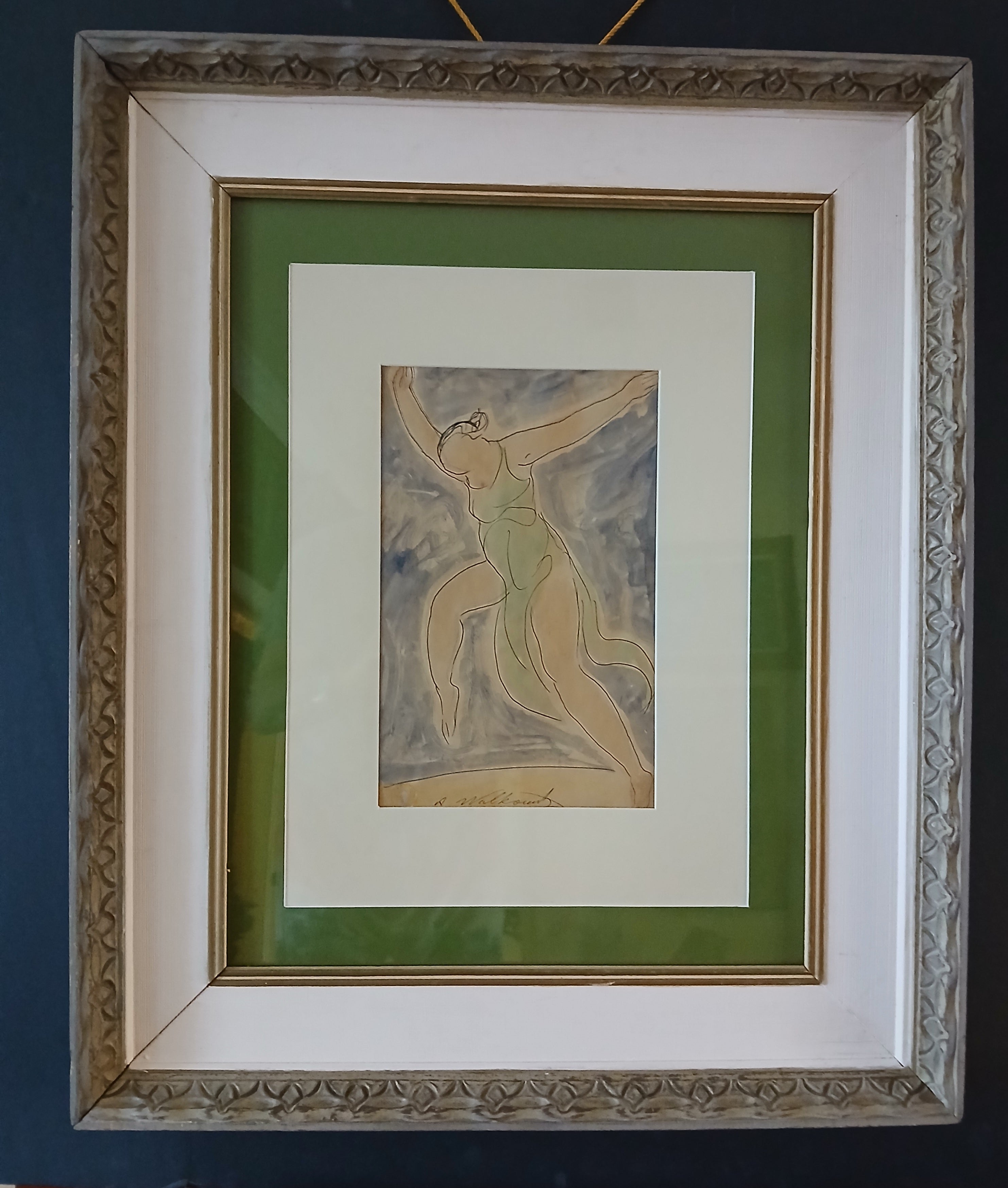 Abraham Walkowitz Watercolor on Paper "Isadora Duncan Dancing" c. 1915-27