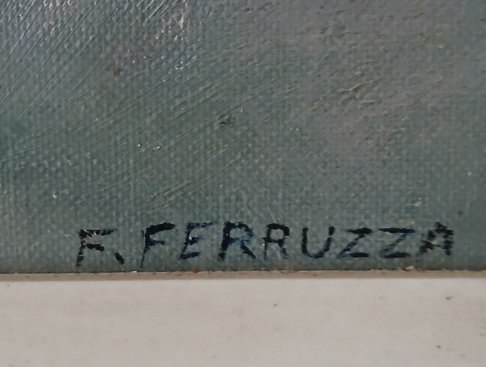 The Blizzard- Oil on canvasboard by Listed Artist Frank Ferruzza c. 1960s