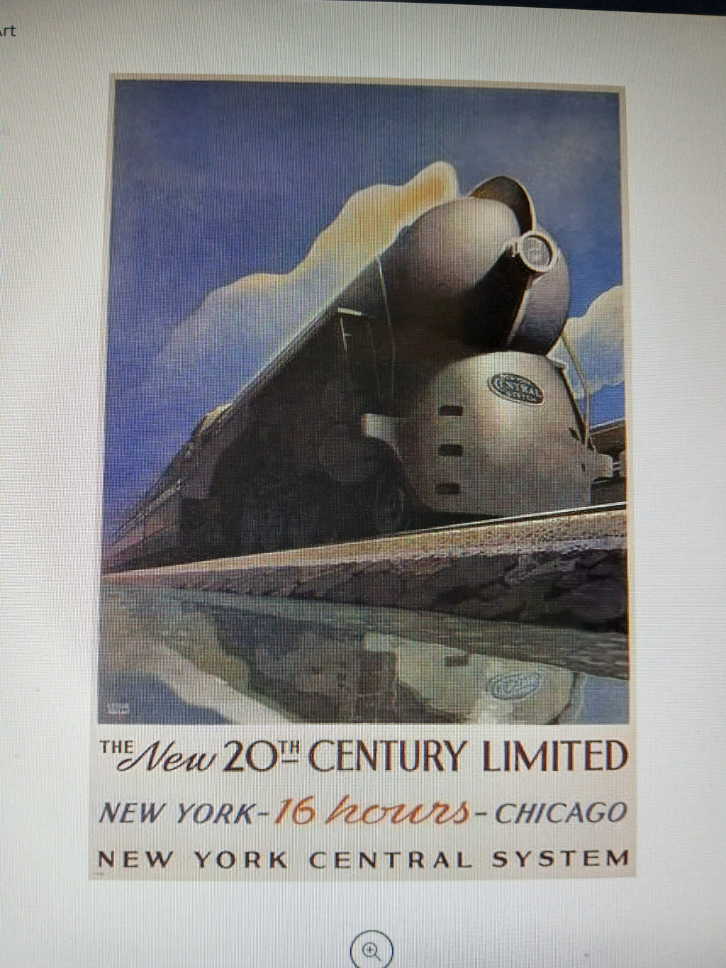 The New 20th Century Limited 1930s Oil on Canvas