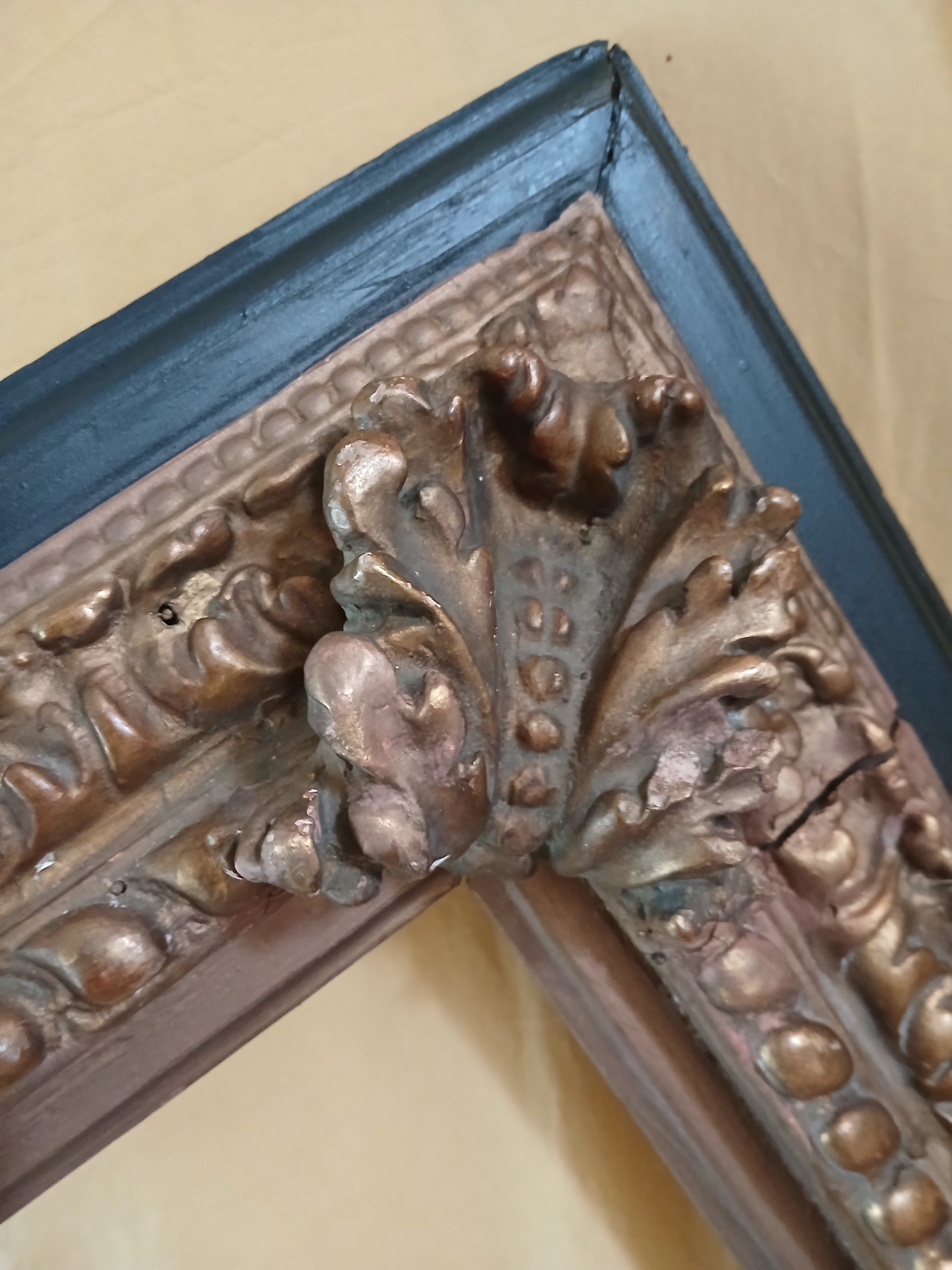 Magnificent Spanish Baroque Picture Frame 19th Century 3' x 6' !