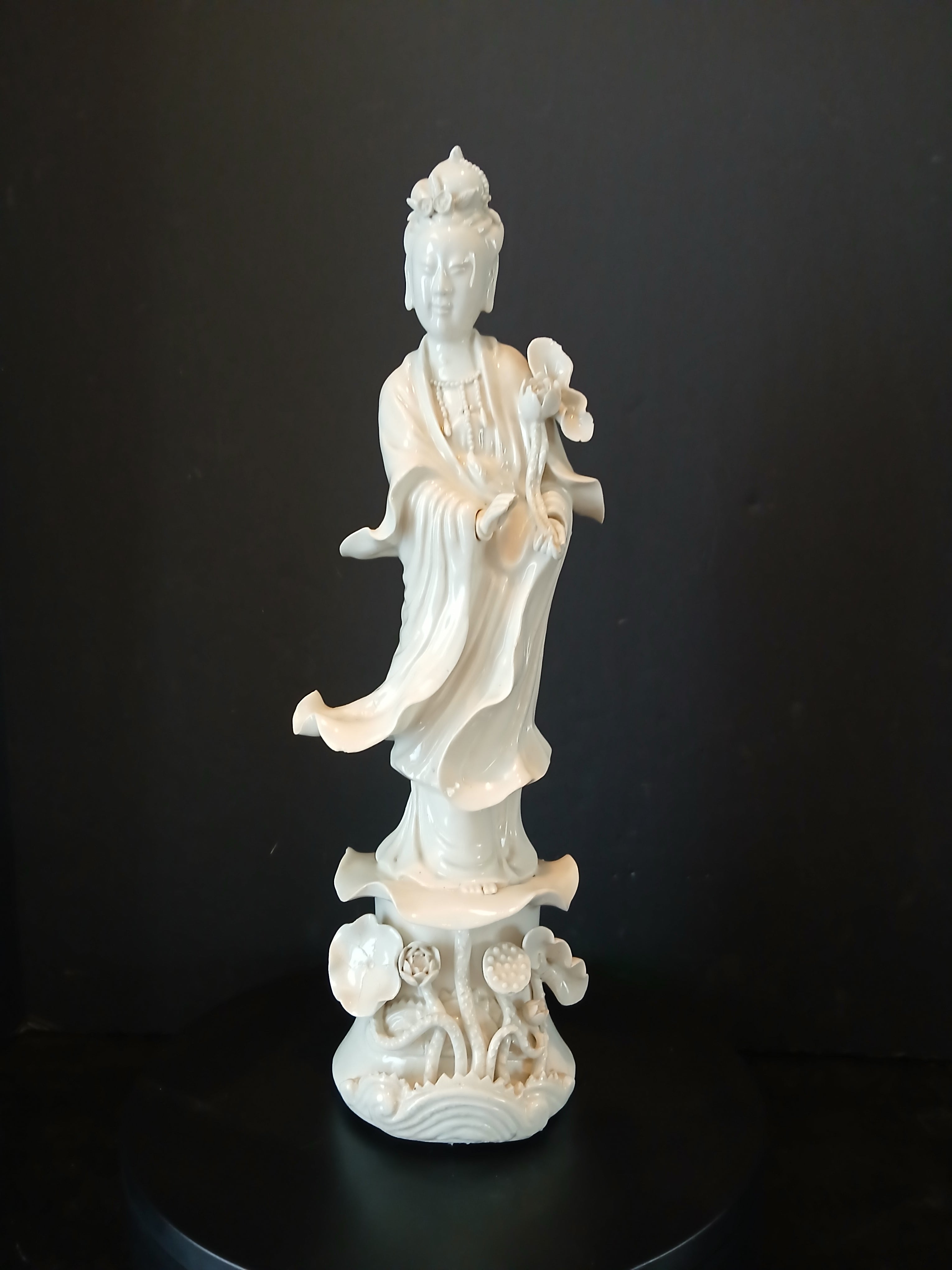 Truly Majestic Kwan Yin Guanyin Vintage Blanc de Chine 17" Tall!