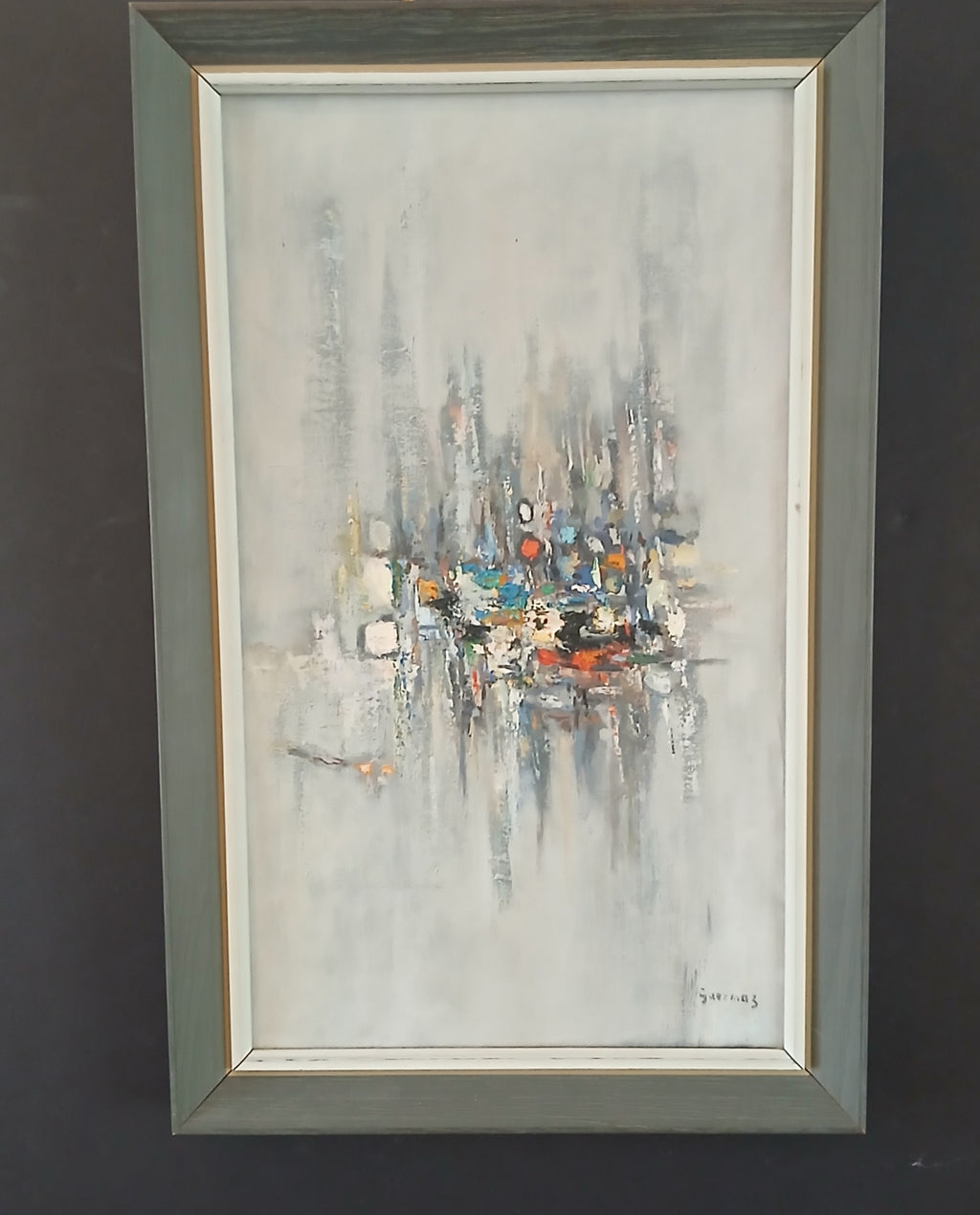 1960s Abstract Oil on Canvas by Abdelkader Guermaz