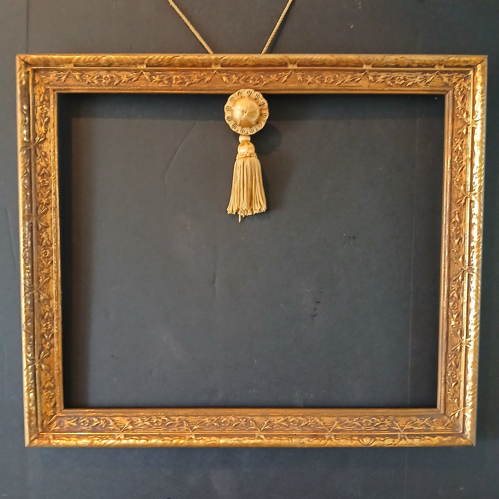 1960s Gold 20 x 24 Frame with Raised Floral and Foliate Decoration