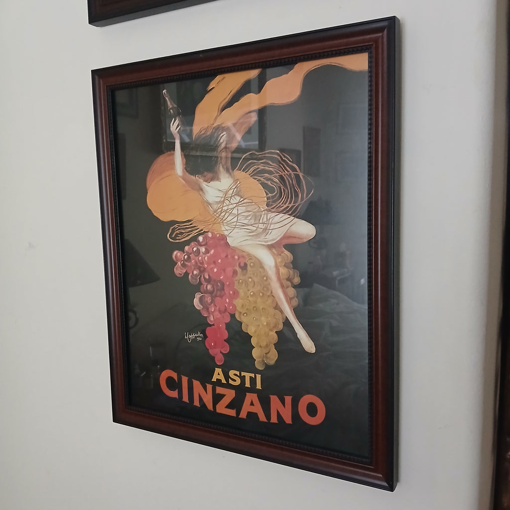 Four Decorative French and Italian Posters Handsomely Framed