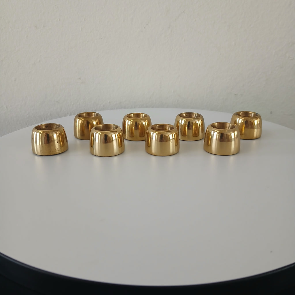 Set of Eight Hans-Agne Jakobsson Brass Candlestick Holders 1960s Swedish Design