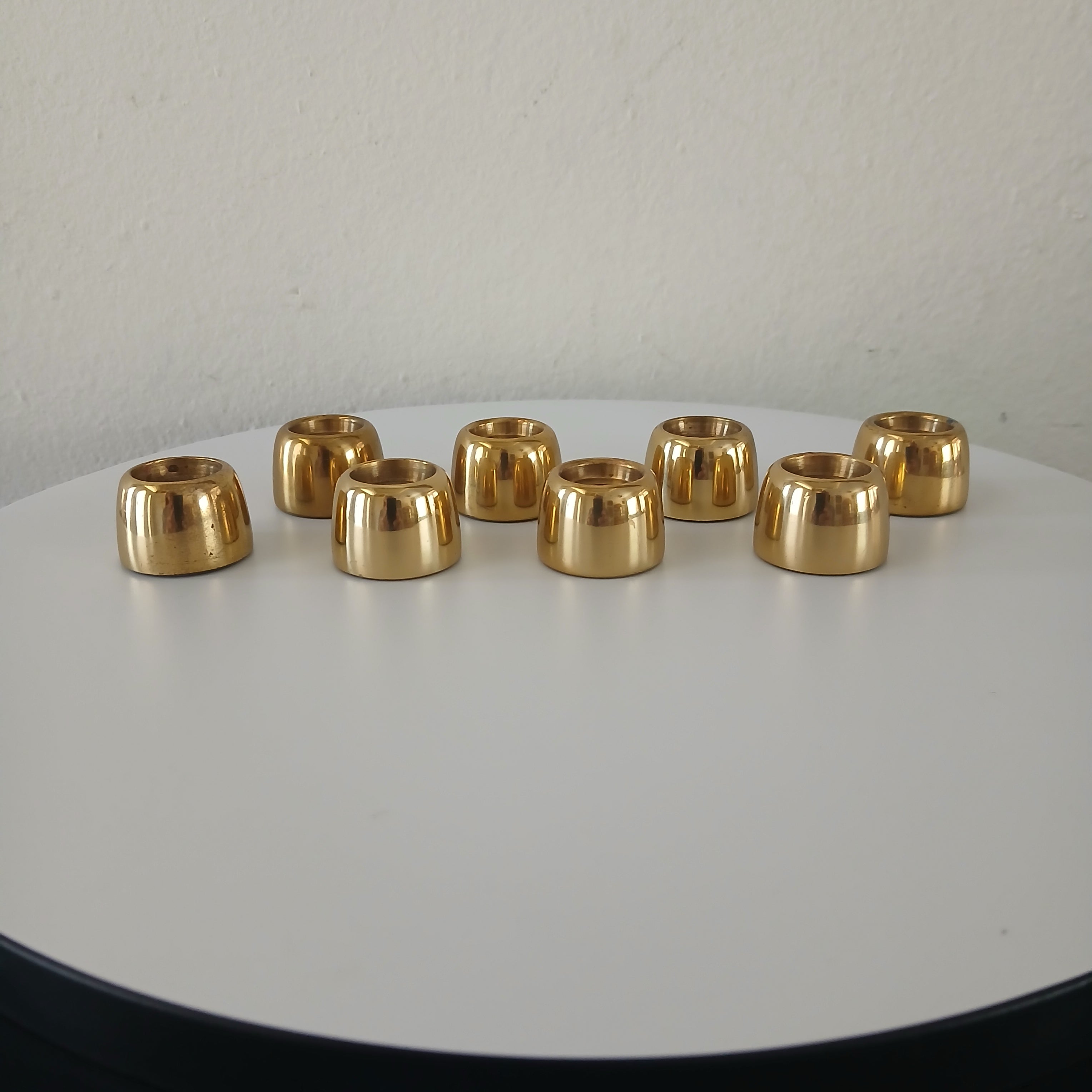 Set of Eight Hans-Agne Jakobsson Brass Candlestick Holders 1960s Swedish Design