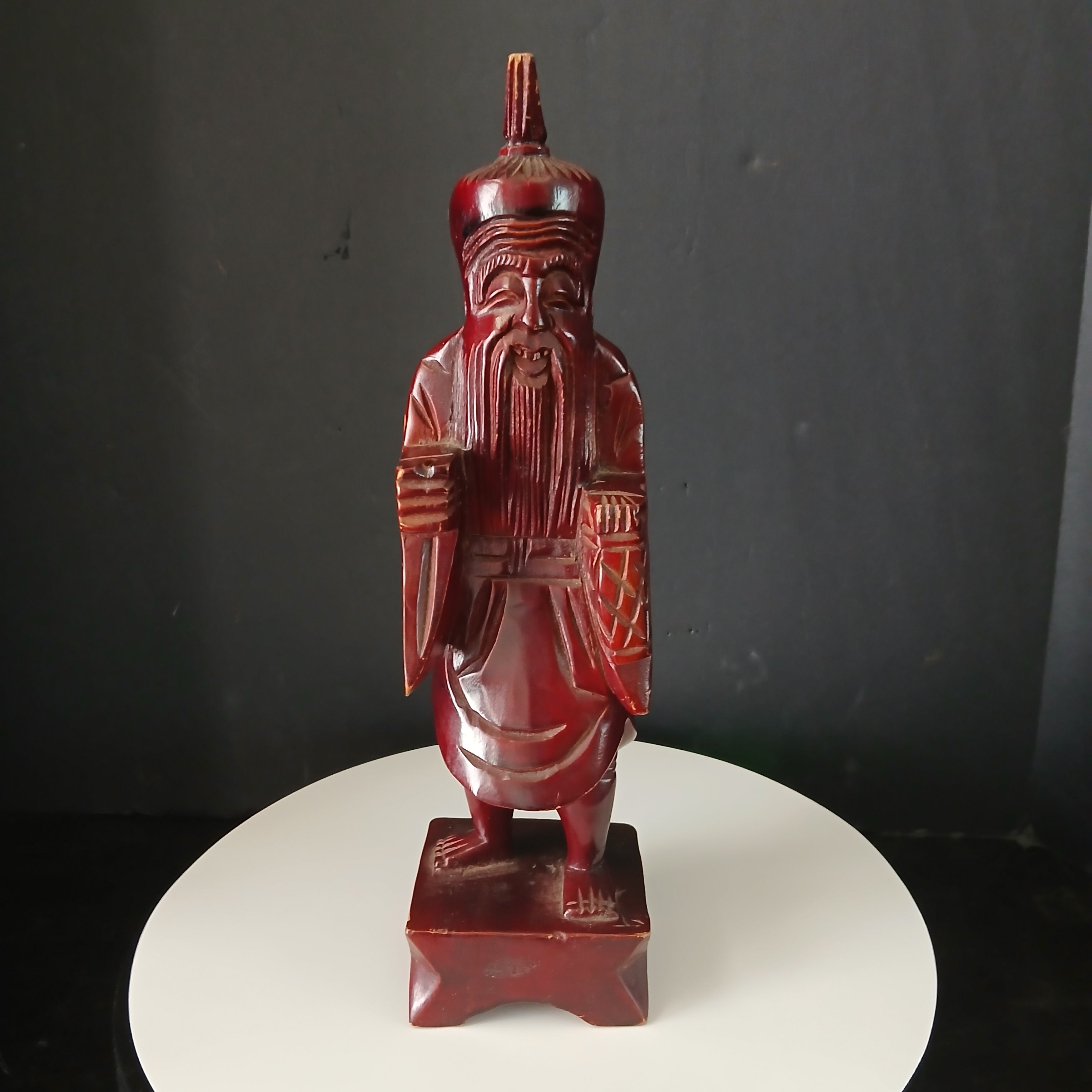 Hand-carved Boxwood Figure of a Chinese Ancient