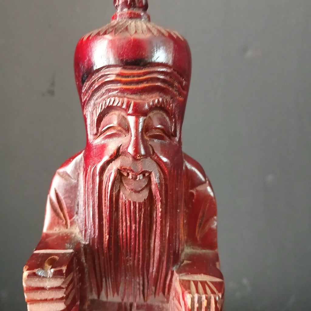 Hand-carved Boxwood Figure of a Chinese Ancient