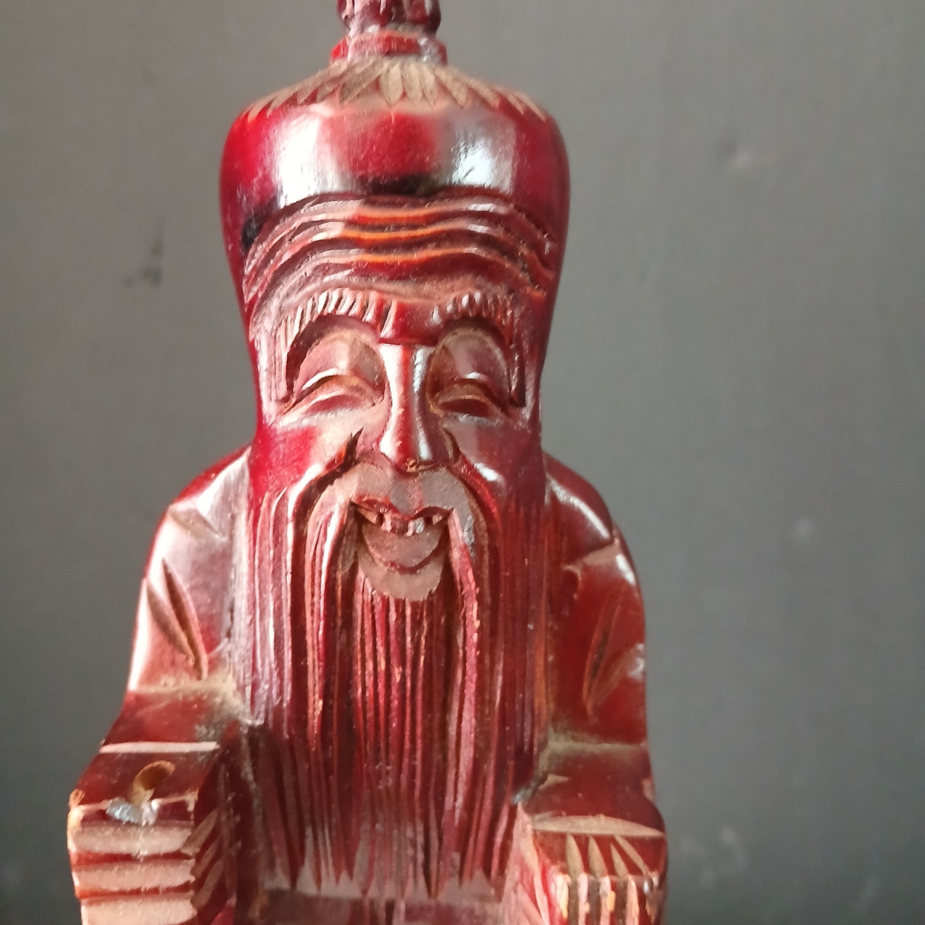 Hand-carved Boxwood Figure of a Chinese Ancient
