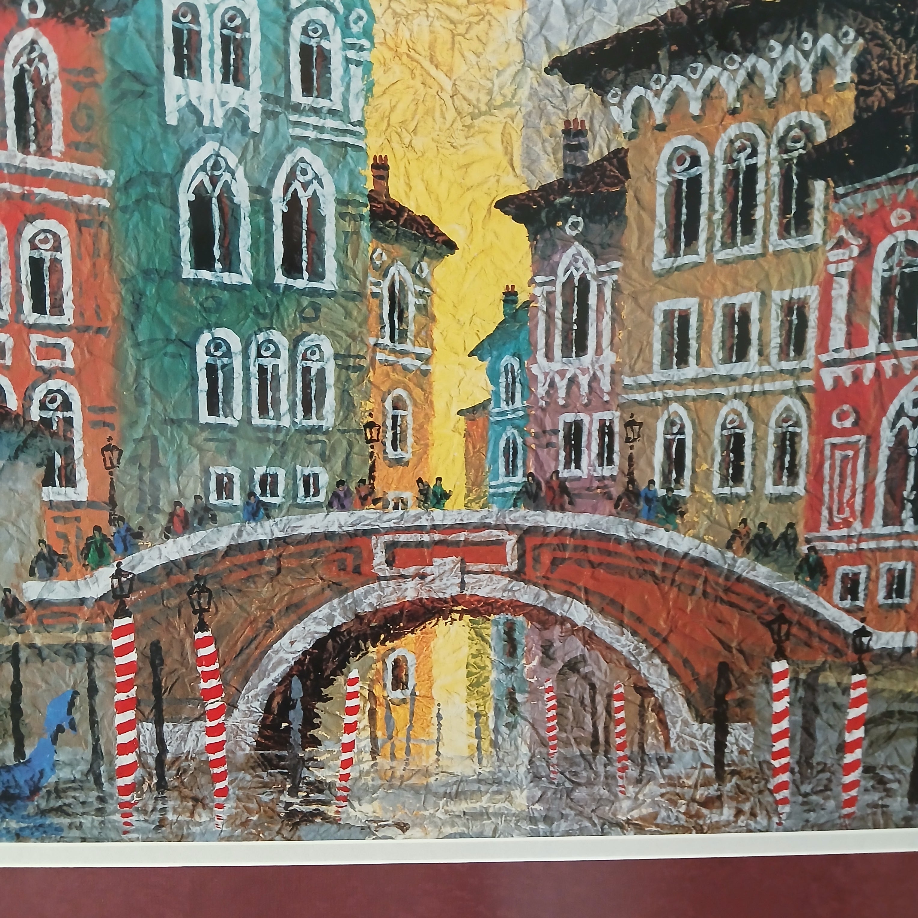 Anatole Krasnyansky Venice Yellow Sunset Framed Lithograph