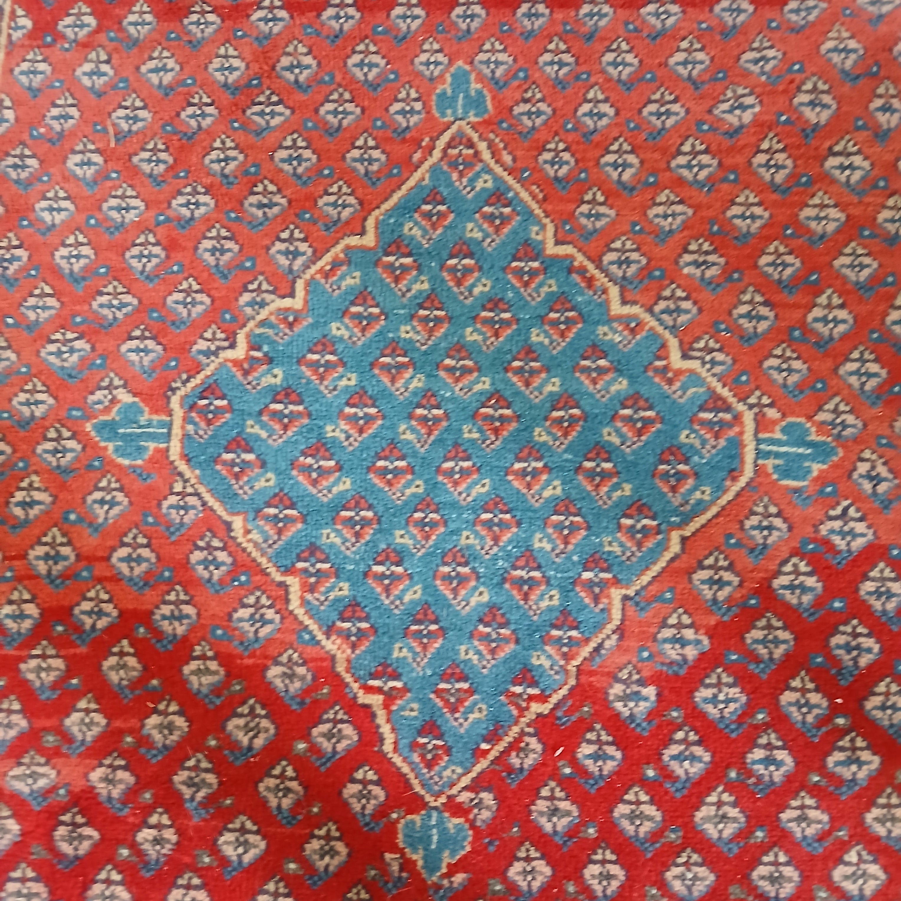 Vintage Hand-Woven Sarouk Mir Runner