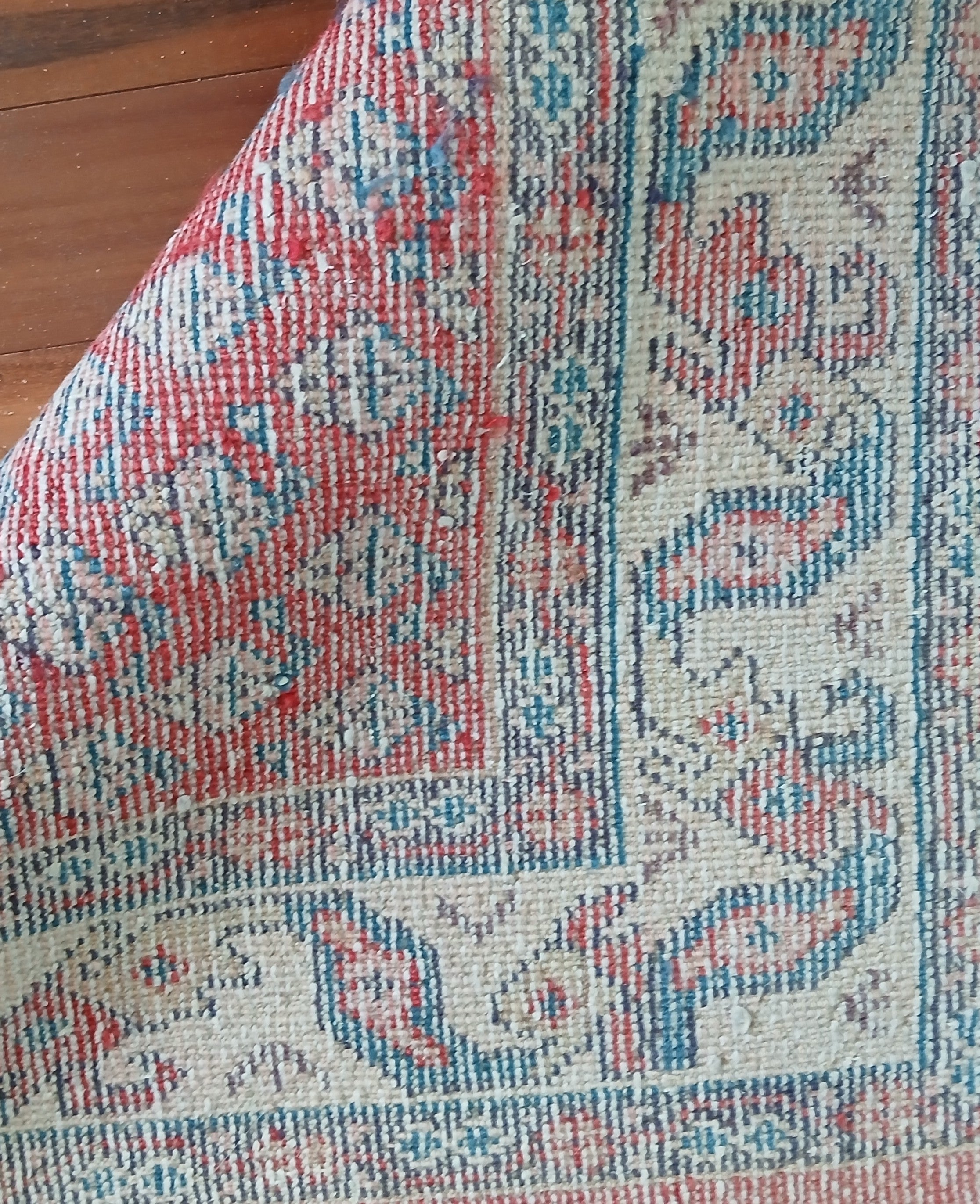Vintage Hand-Woven Sarouk Mir Runner