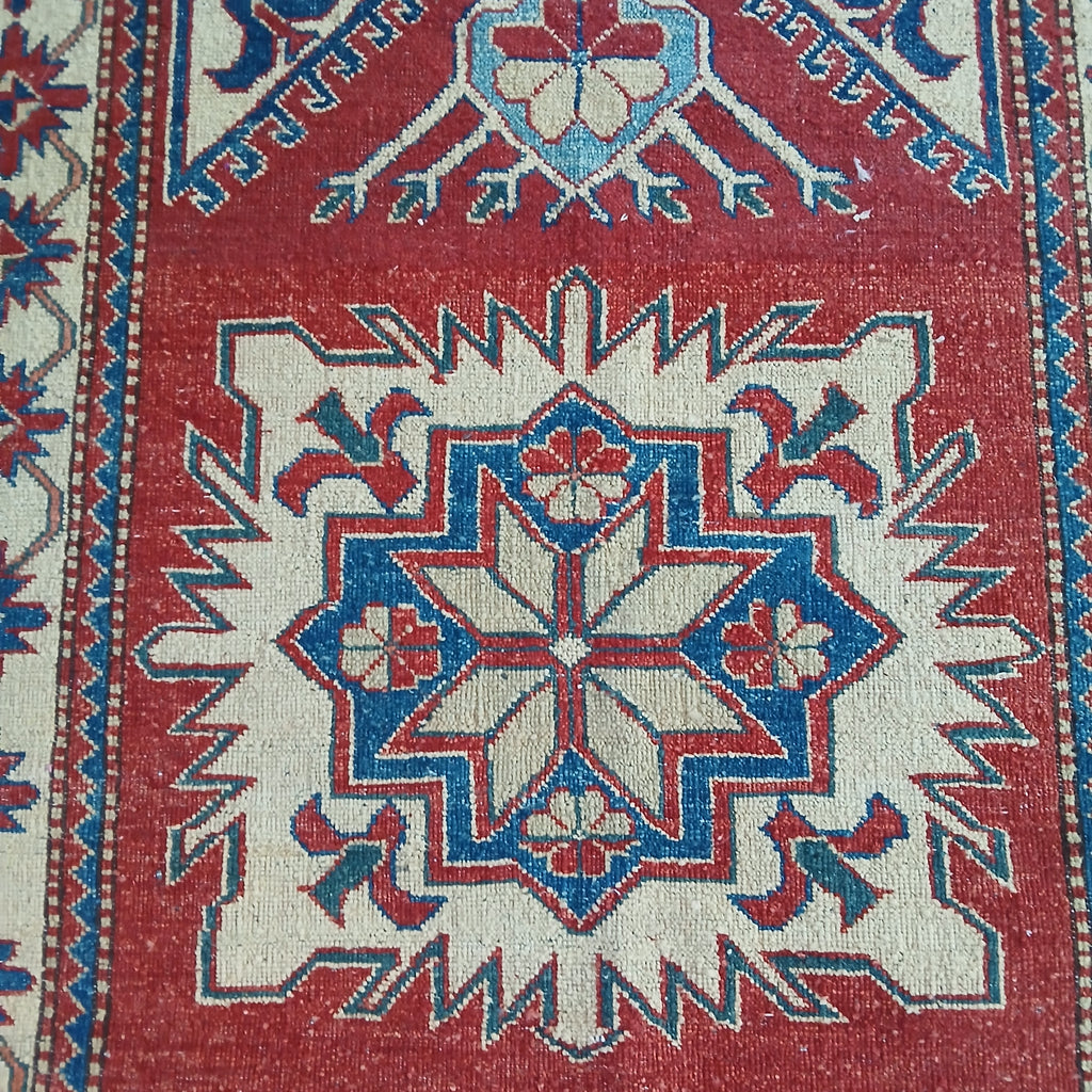 Gorgeous Vintage Eagle Kazak Rug Handmade from the Caucusus Region
